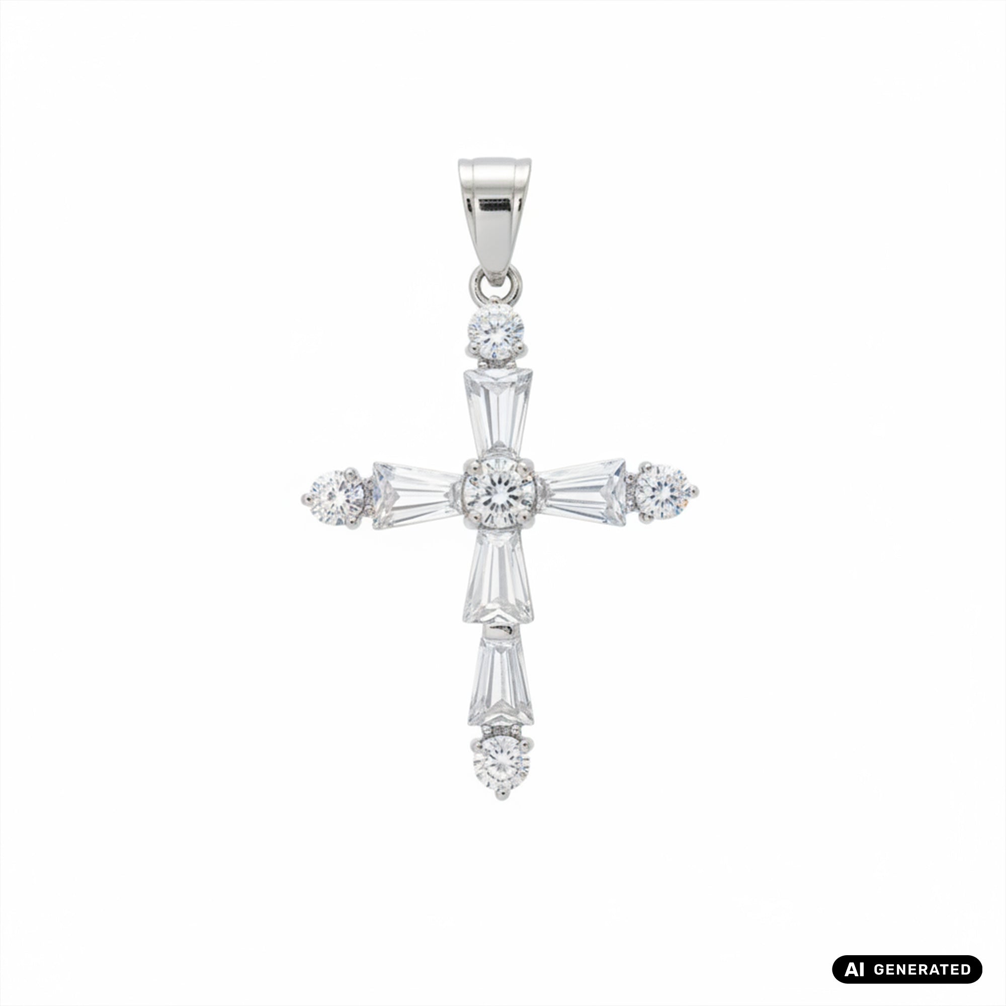 Kreuz Anhänger Iced Out Stil aus Edelstahl