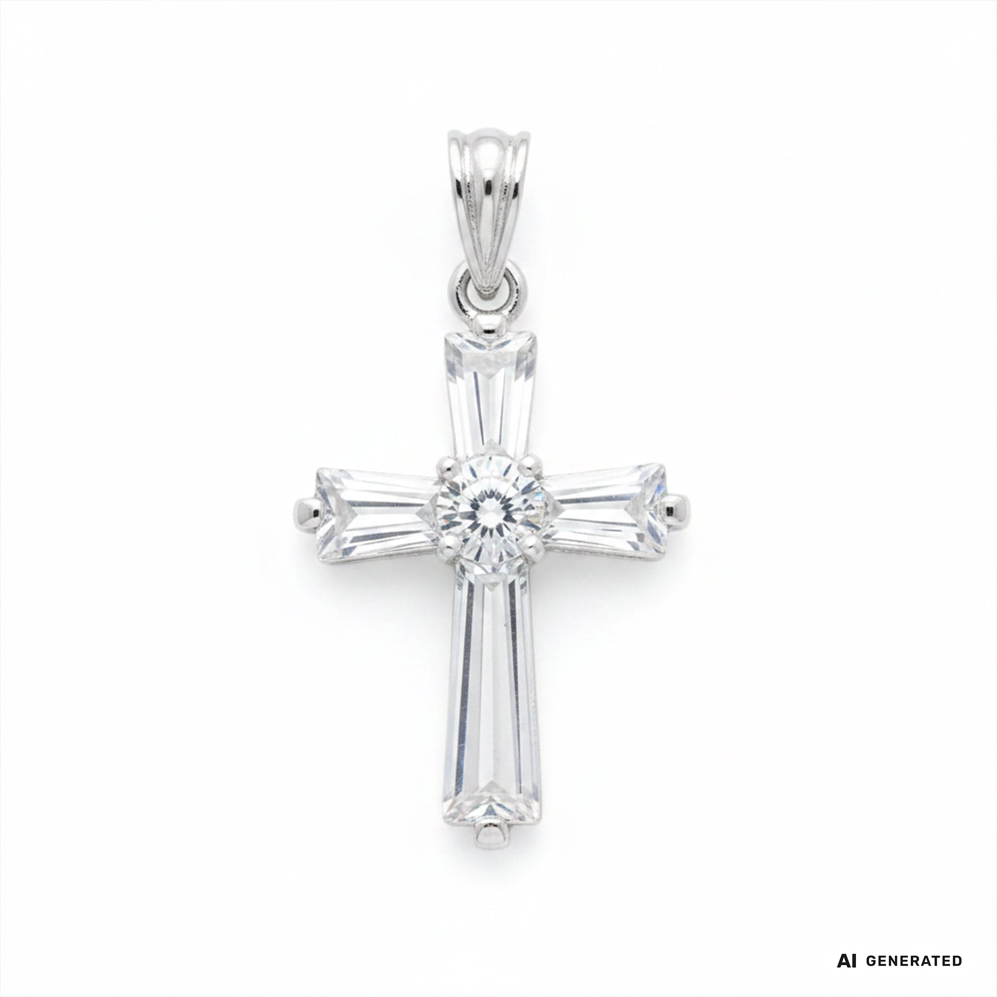 Kreuz Anhänger Iced Out Stil aus 925 Sterlingsilber