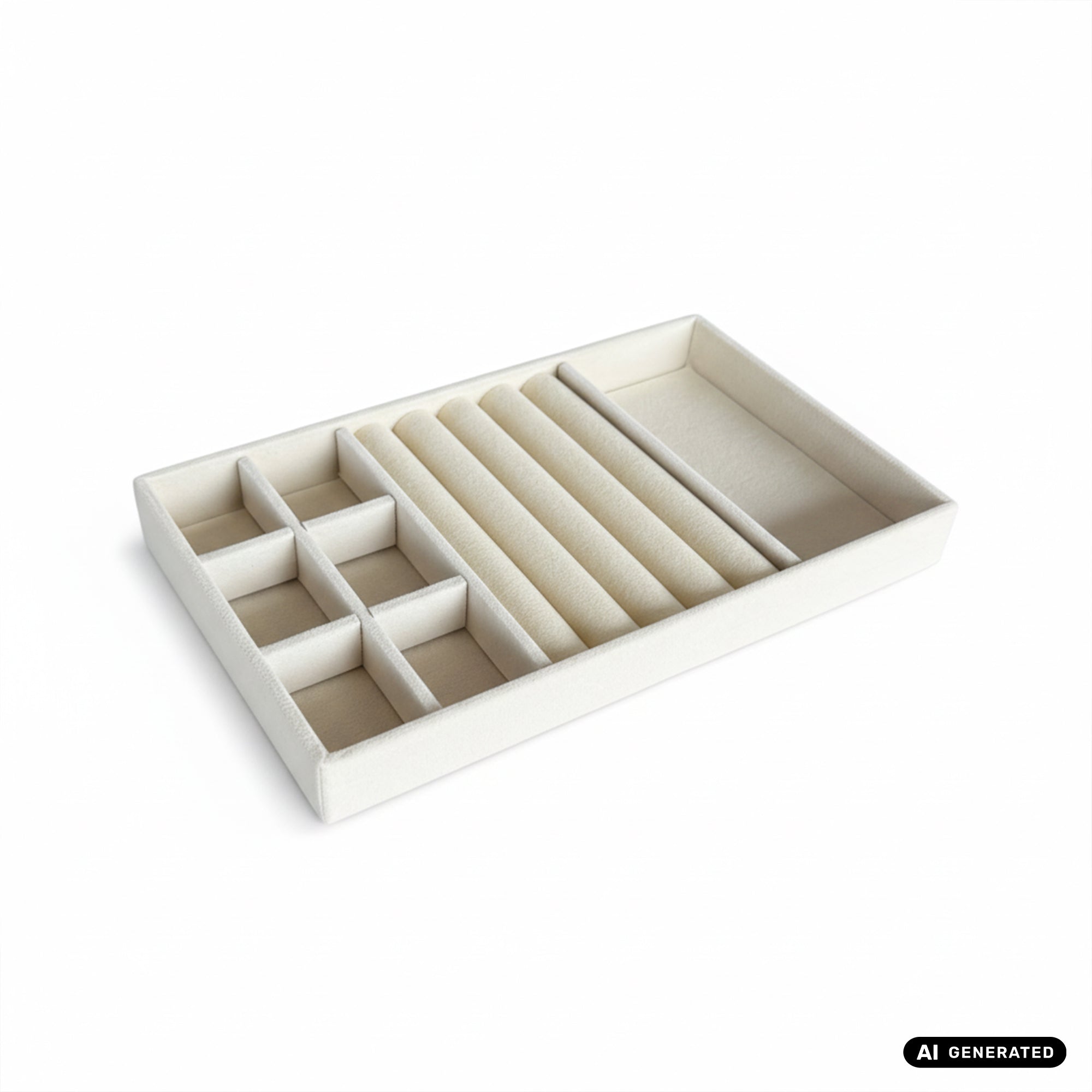Schmucklade Beige für Schmuckpräsentation und Aufbewahrung 3 Fächer