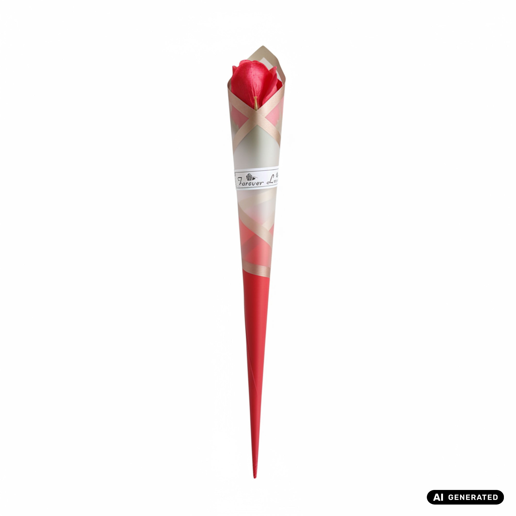 Elegante einzelne Deko-Rose Forever Love für Valentinstag, Jahrestag, Geburtstag