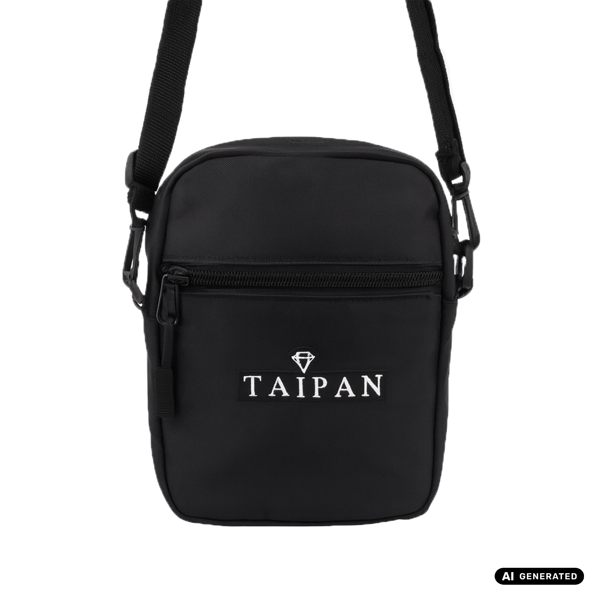 Umhängetasche klein in schwarz 2 Fächer crossbody bag Gürteltasche