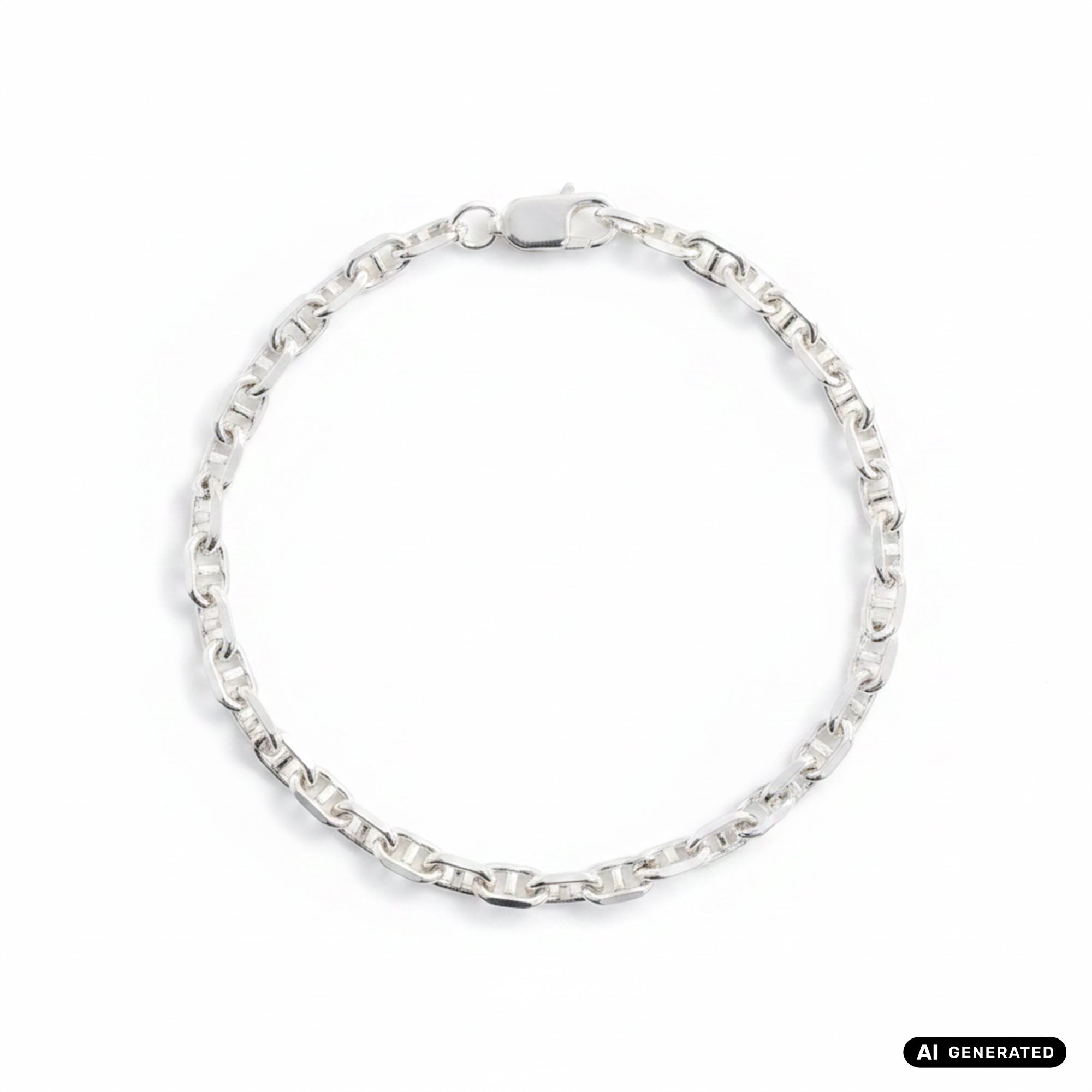 3,7mm 20cm Ankerkette Armband aus 925 Sterlingsilber