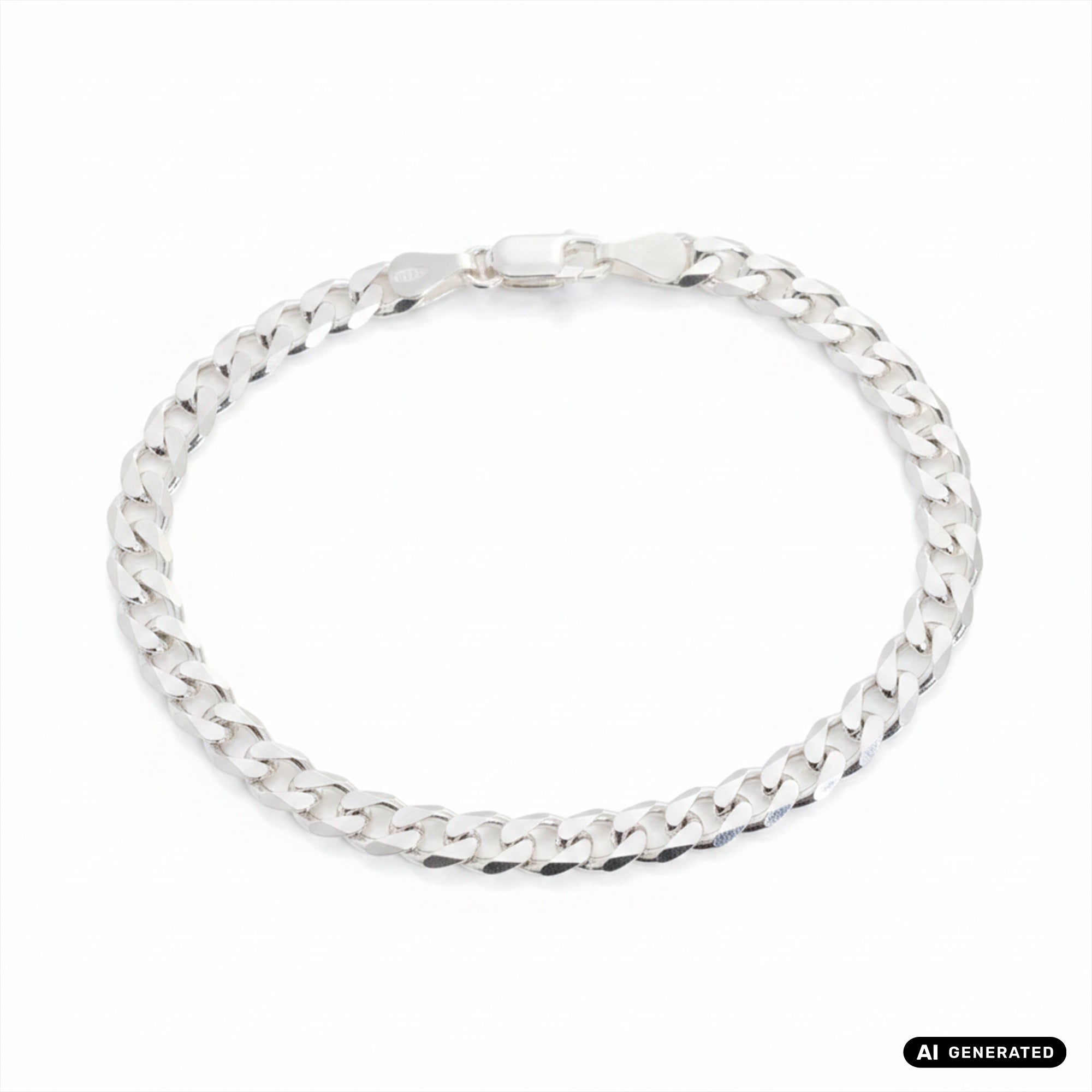 5,8mm 21cm Panzerkette Armband aus 925 Sterlingsilber