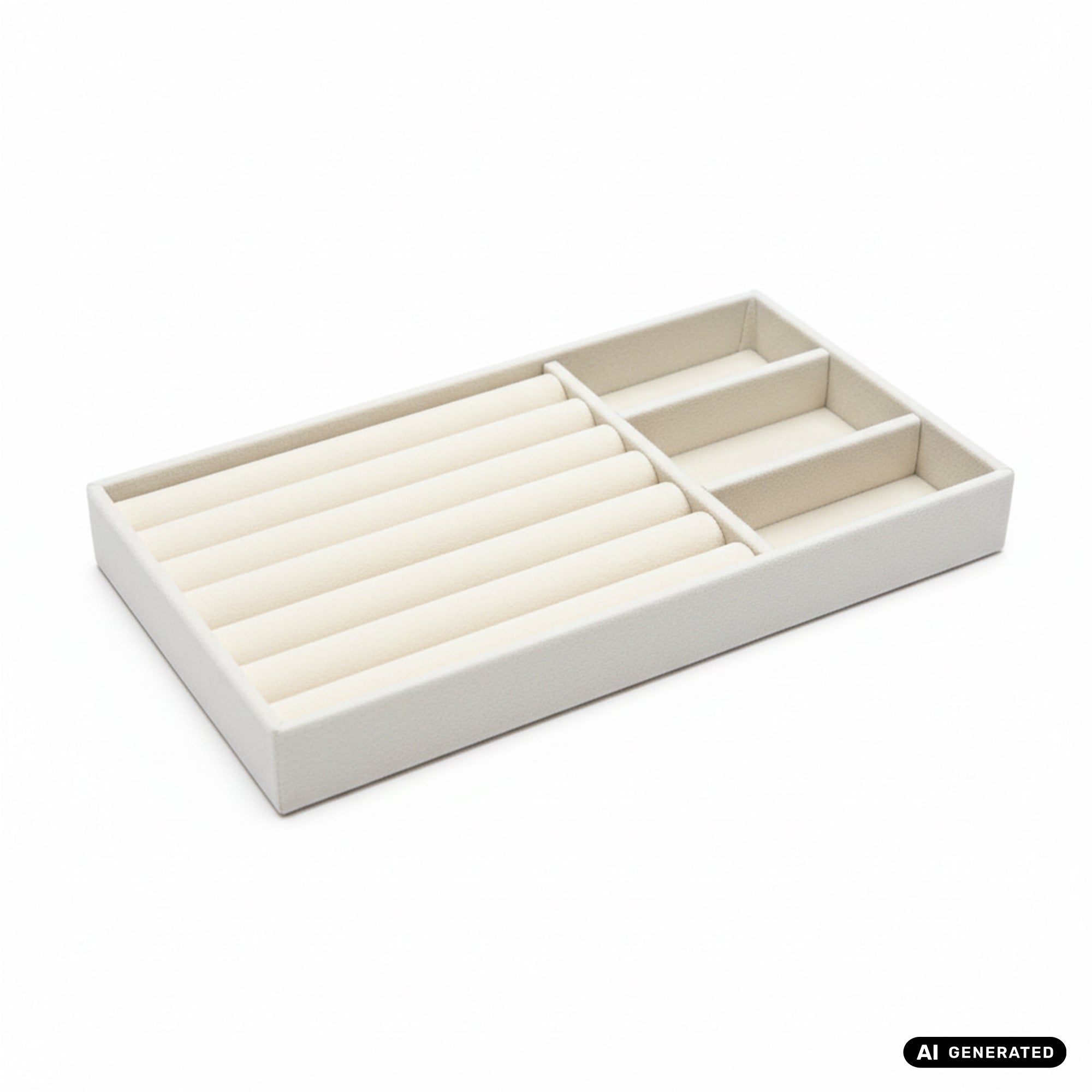 Schmucklade beige für Schmuckpräsentation und Aufbewahrung 2 Fächer