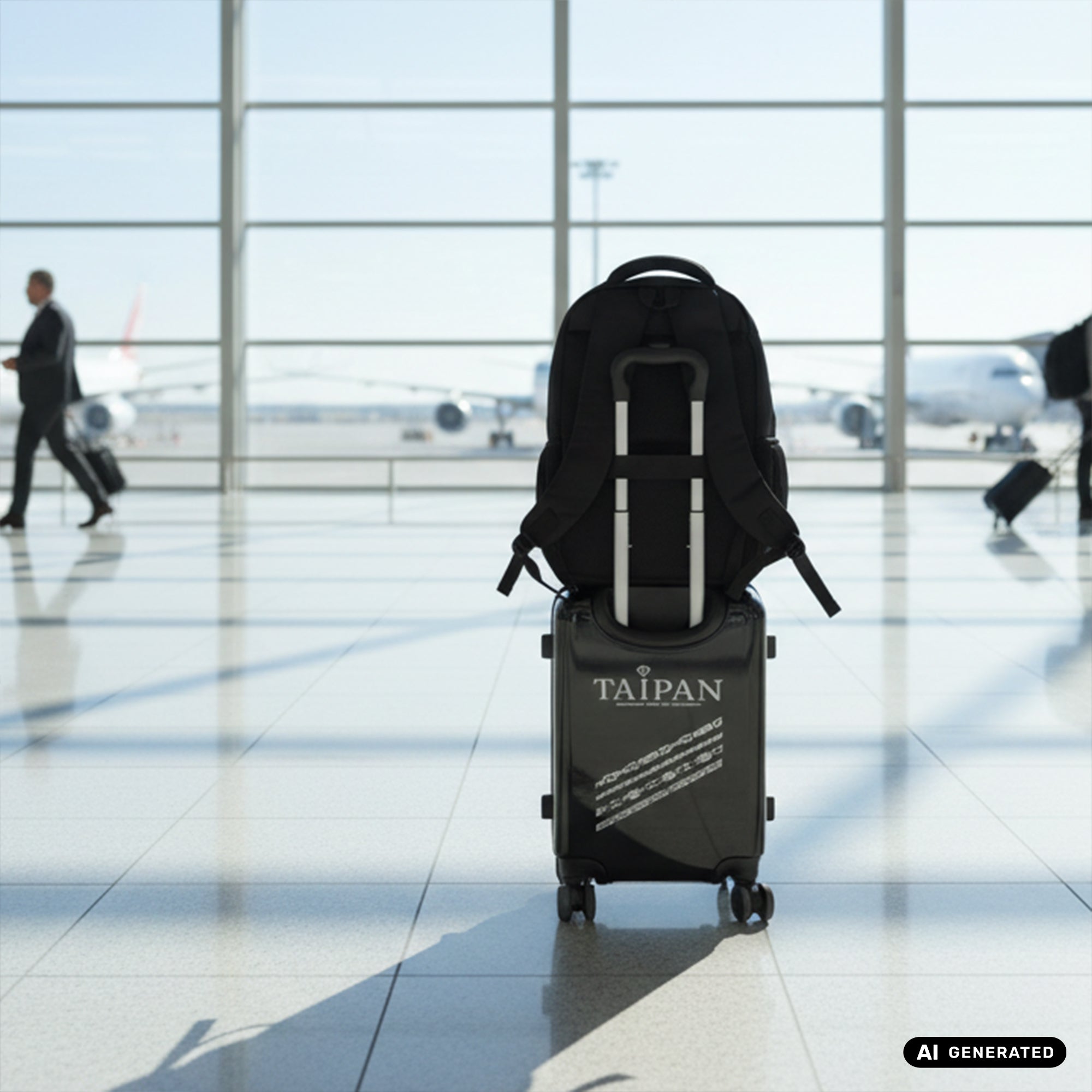 Handgepäck Koffer Trolley in schwarz mit Taipan Ketten Design