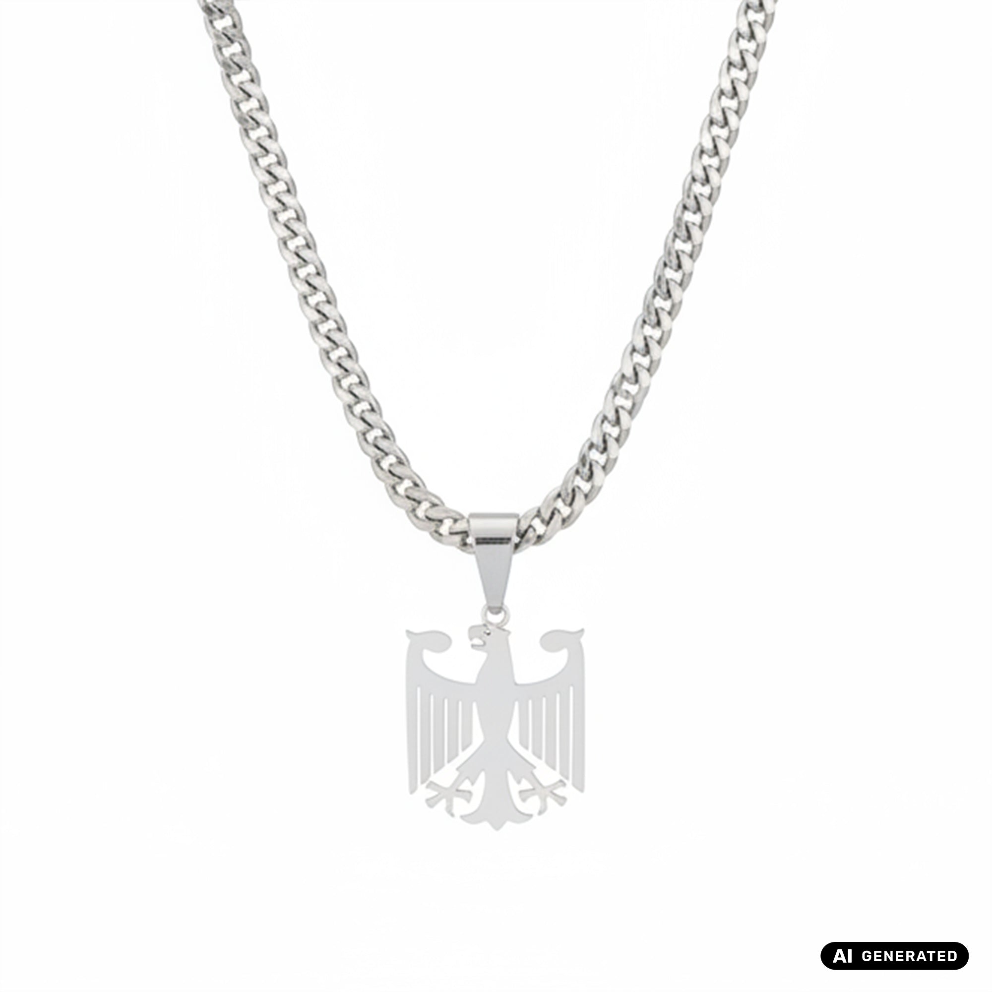 Set - Deutscher Adler + 6mm Miami Cuban Link aus Edelstahl