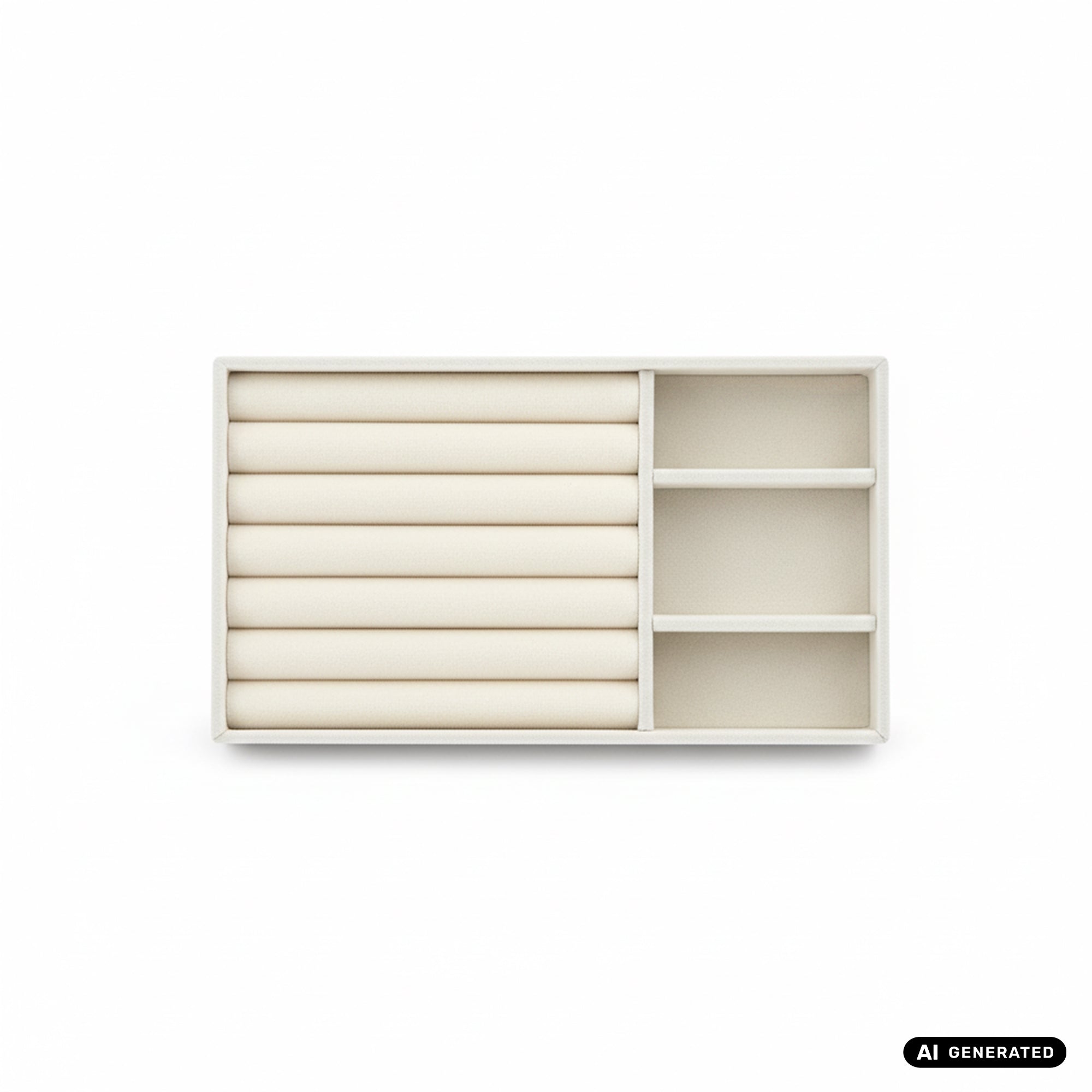 Schmucklade beige für Schmuckpräsentation und Aufbewahrung 2 Fächer