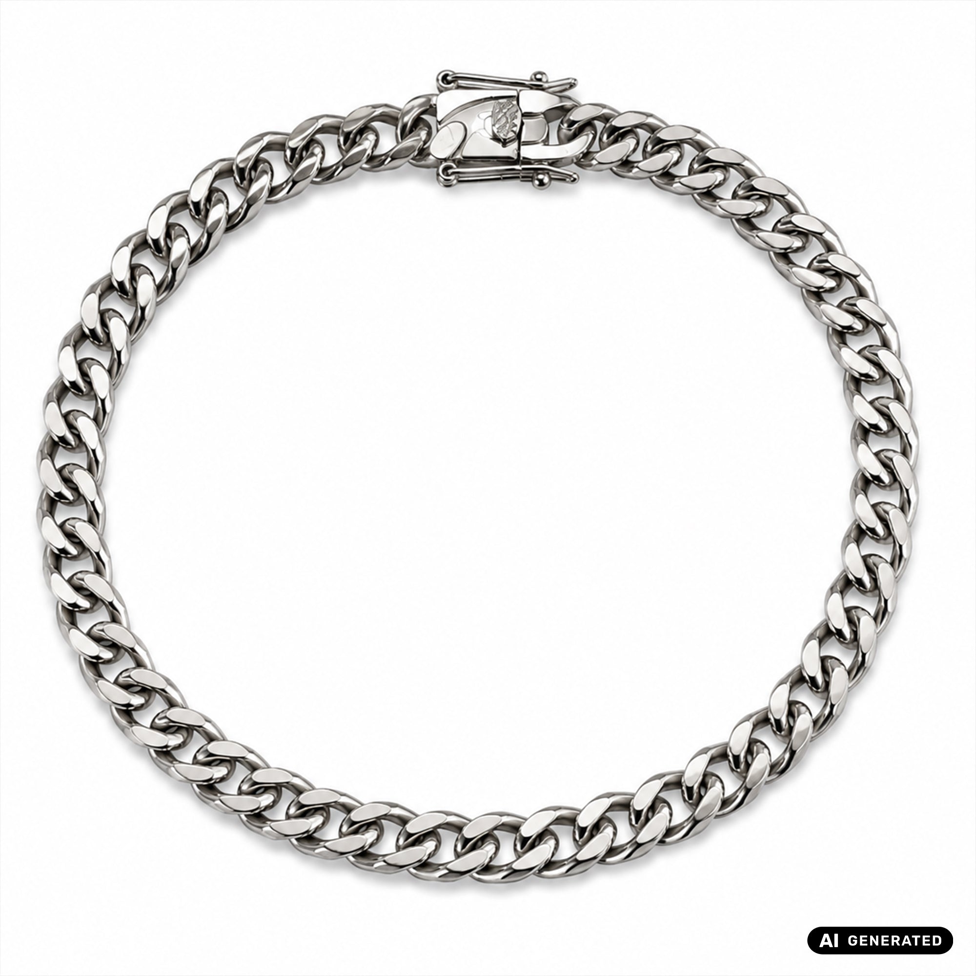 6mm Miami Cuban Link Armband aus Edelstahl Panzerkette