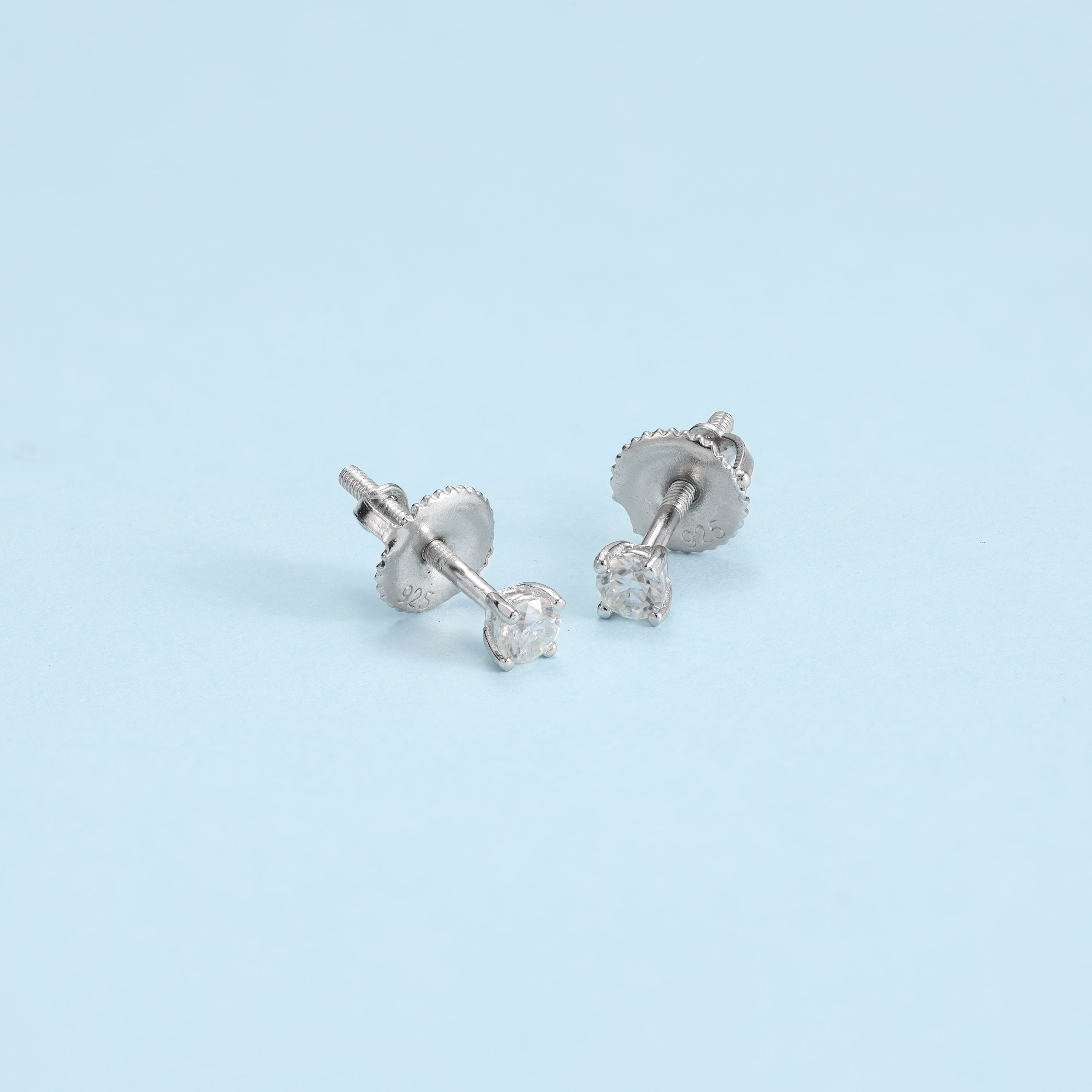 3mm Moissanite Unisex Ohrringe aus 925 Sterlingsilber - Taipan Schmuck