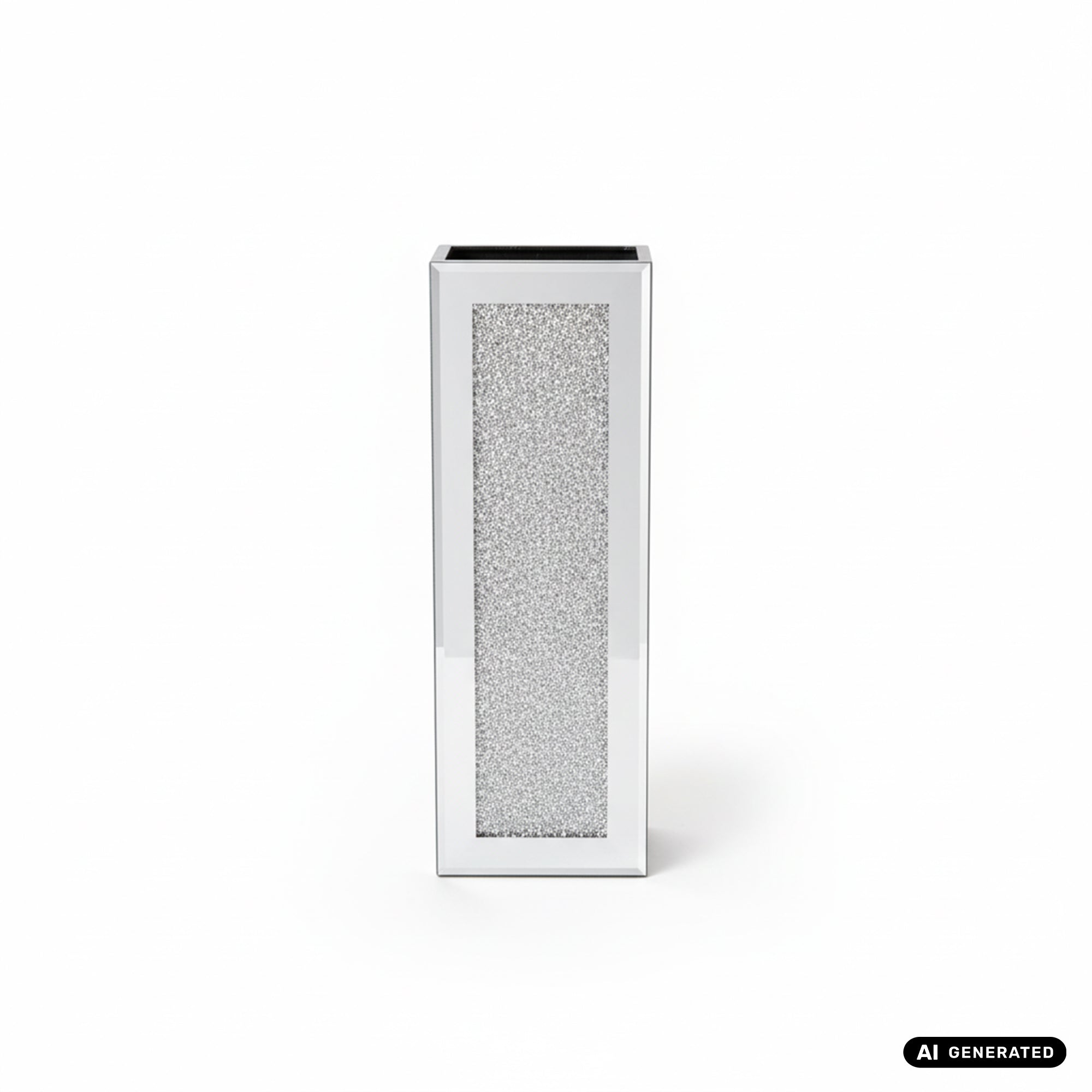 Spiegelvase mit Kristall-Glitzer