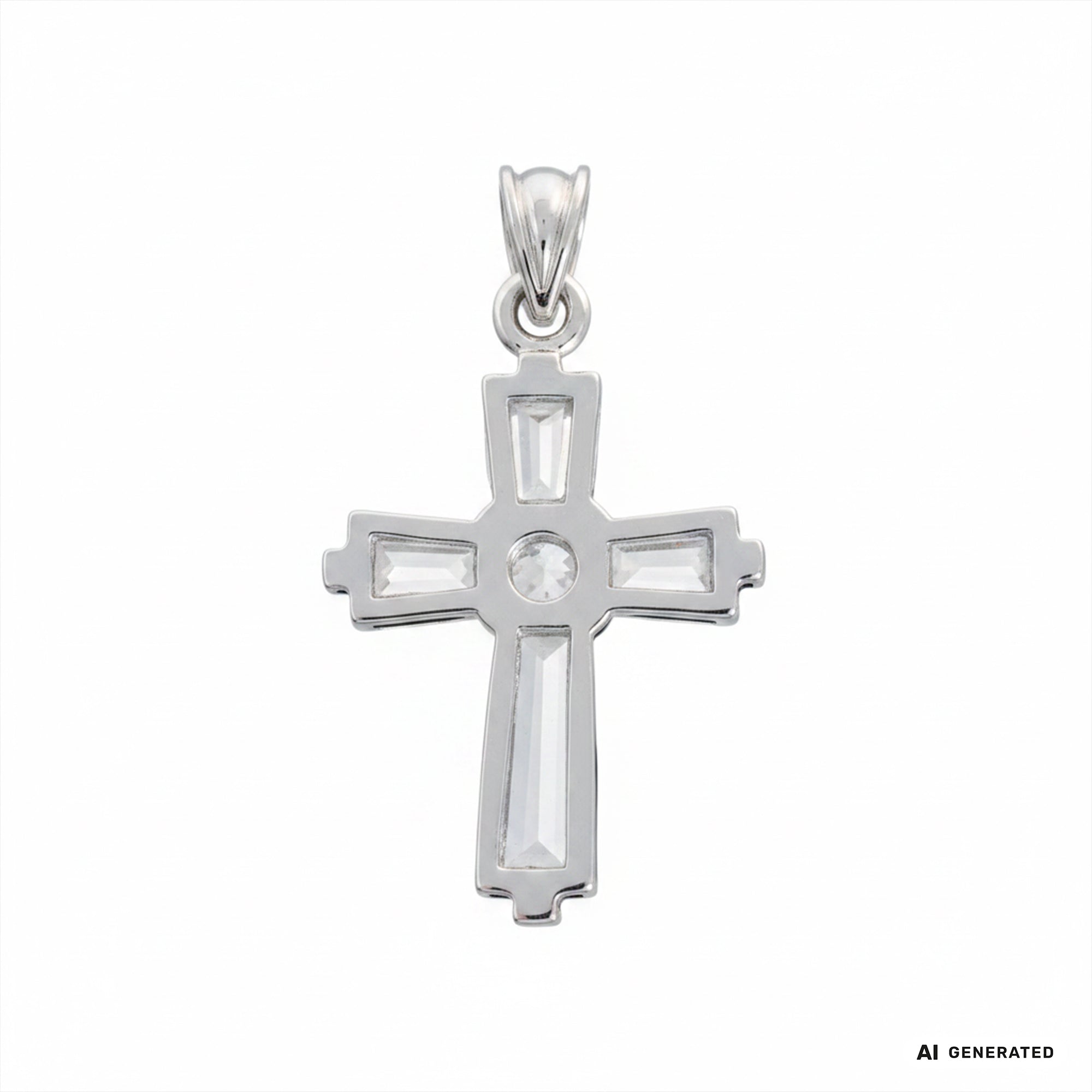 Kreuz Anhänger Iced Out Stil aus 925 Sterlingsilber