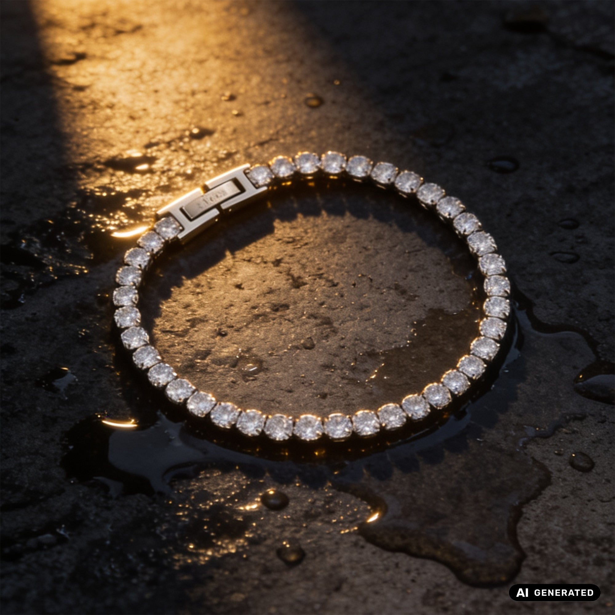 Tennis Chain Bracelet 3mm wide made of stainless steel VVS 