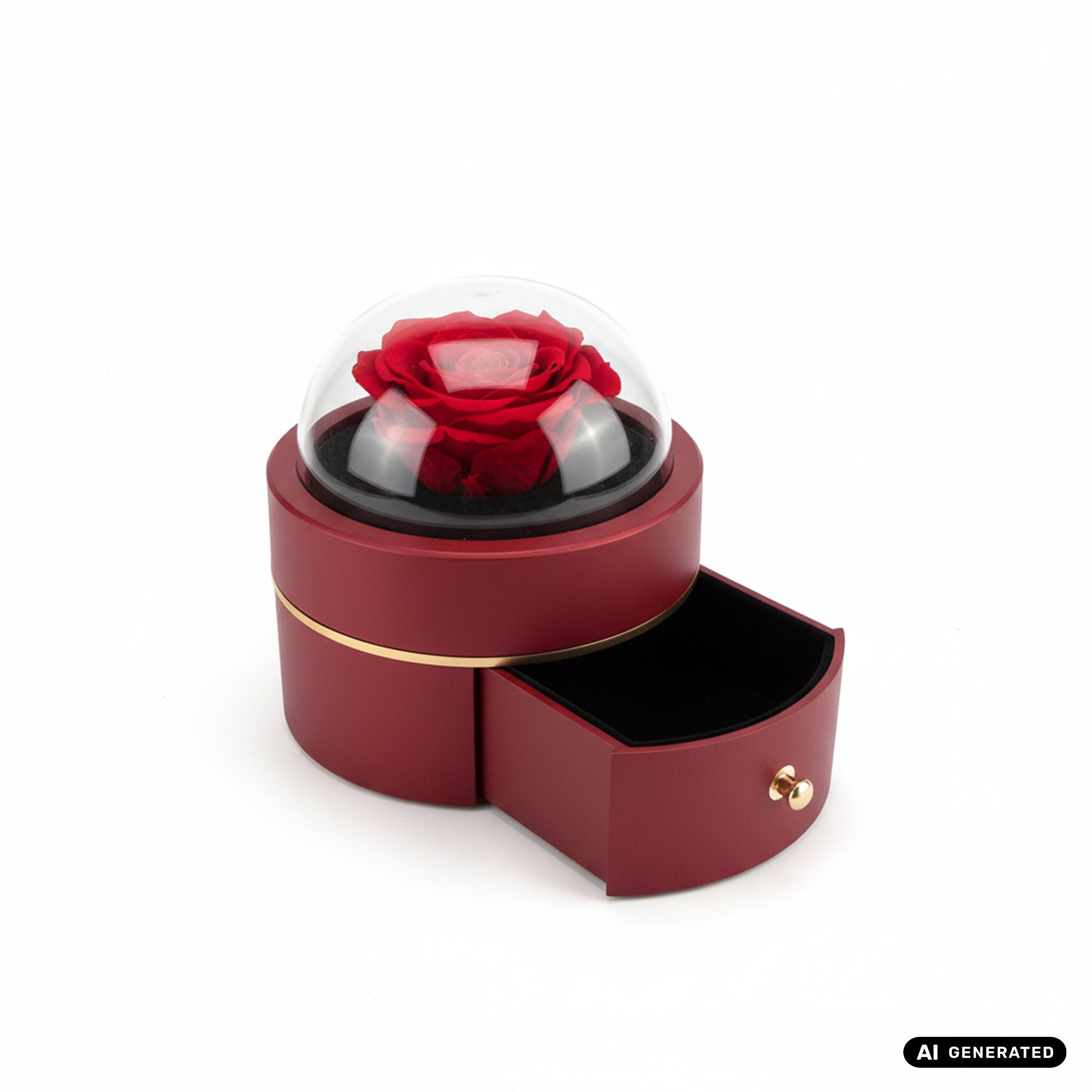 Schmuckbox Geschenkbox mit Rose in rot