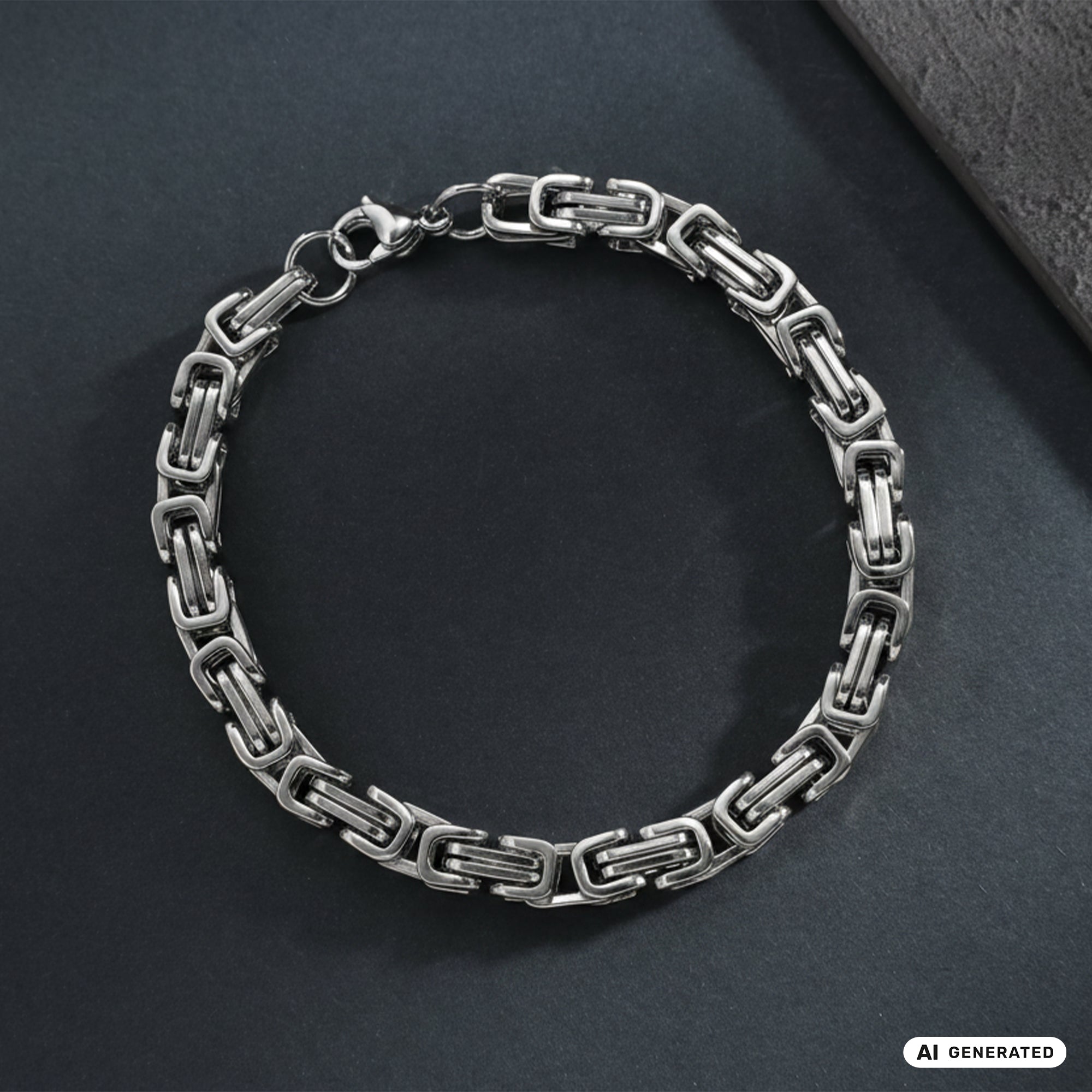 6mm Königskette Armband aus Edelstahl