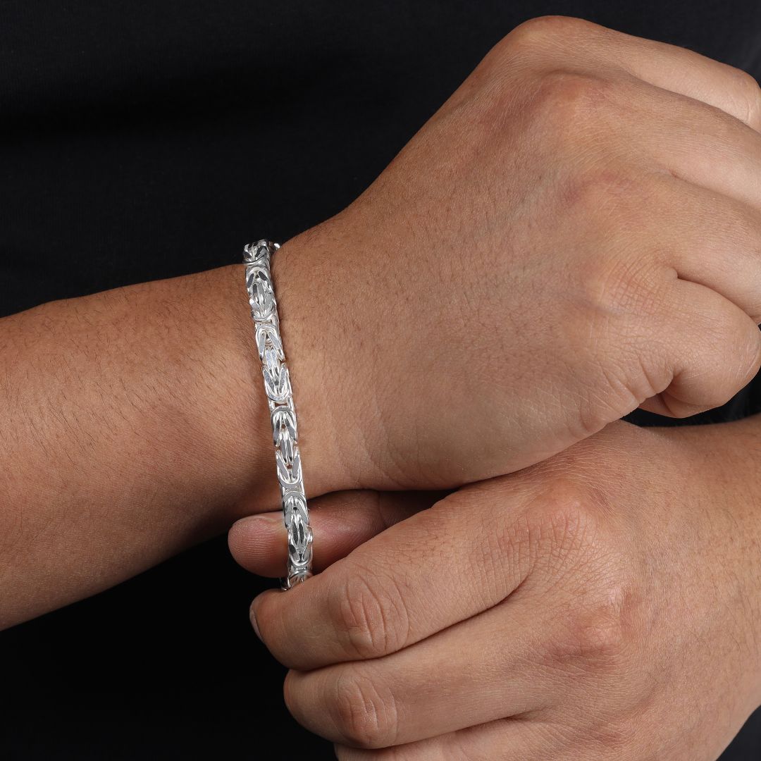 Set - Königskette Link 5mm - Halskette + Armband aus 925 Silber - 20% sparen - Taipan Schmuck