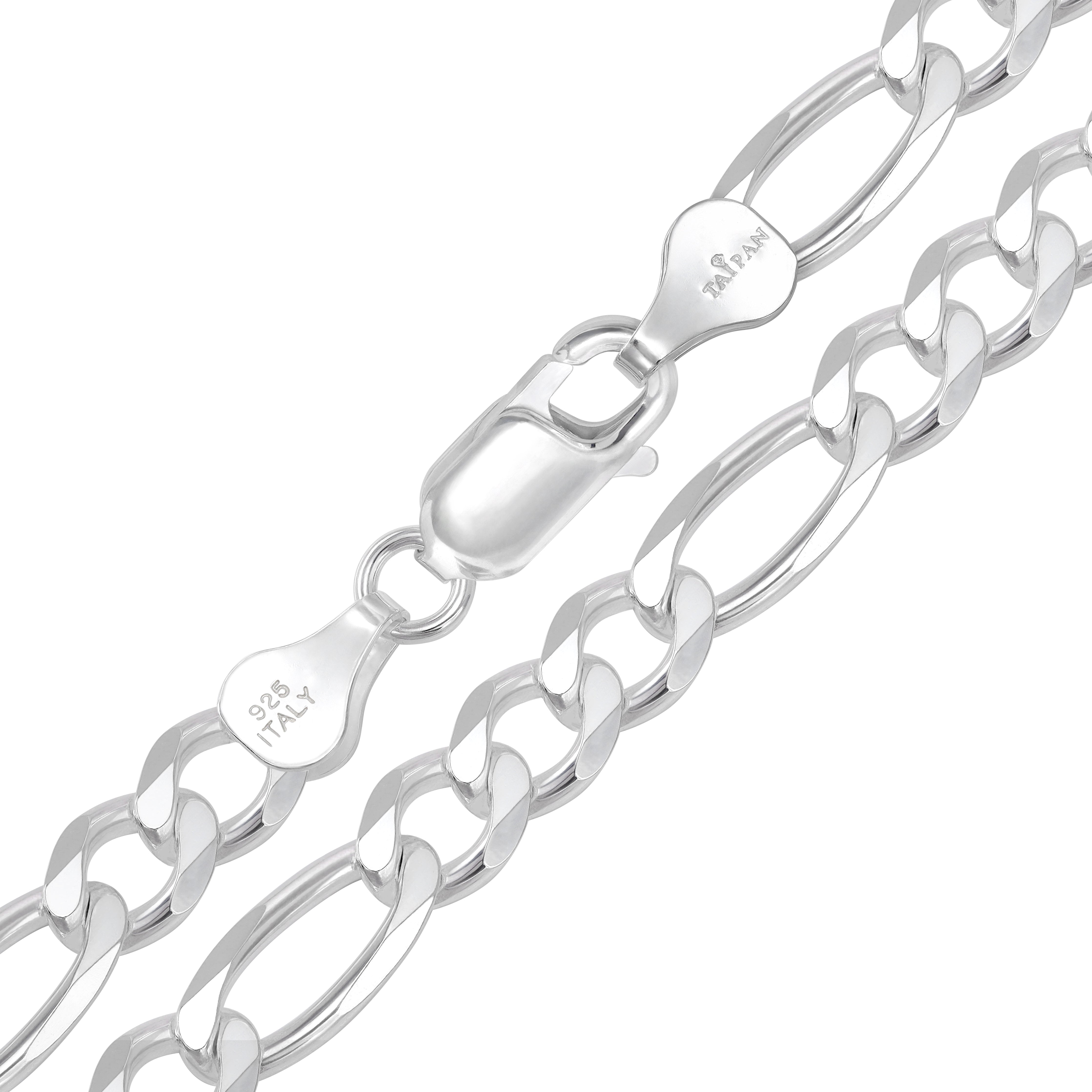 6mm Figaro Armband 21cm aus 925 Sterlingsilber