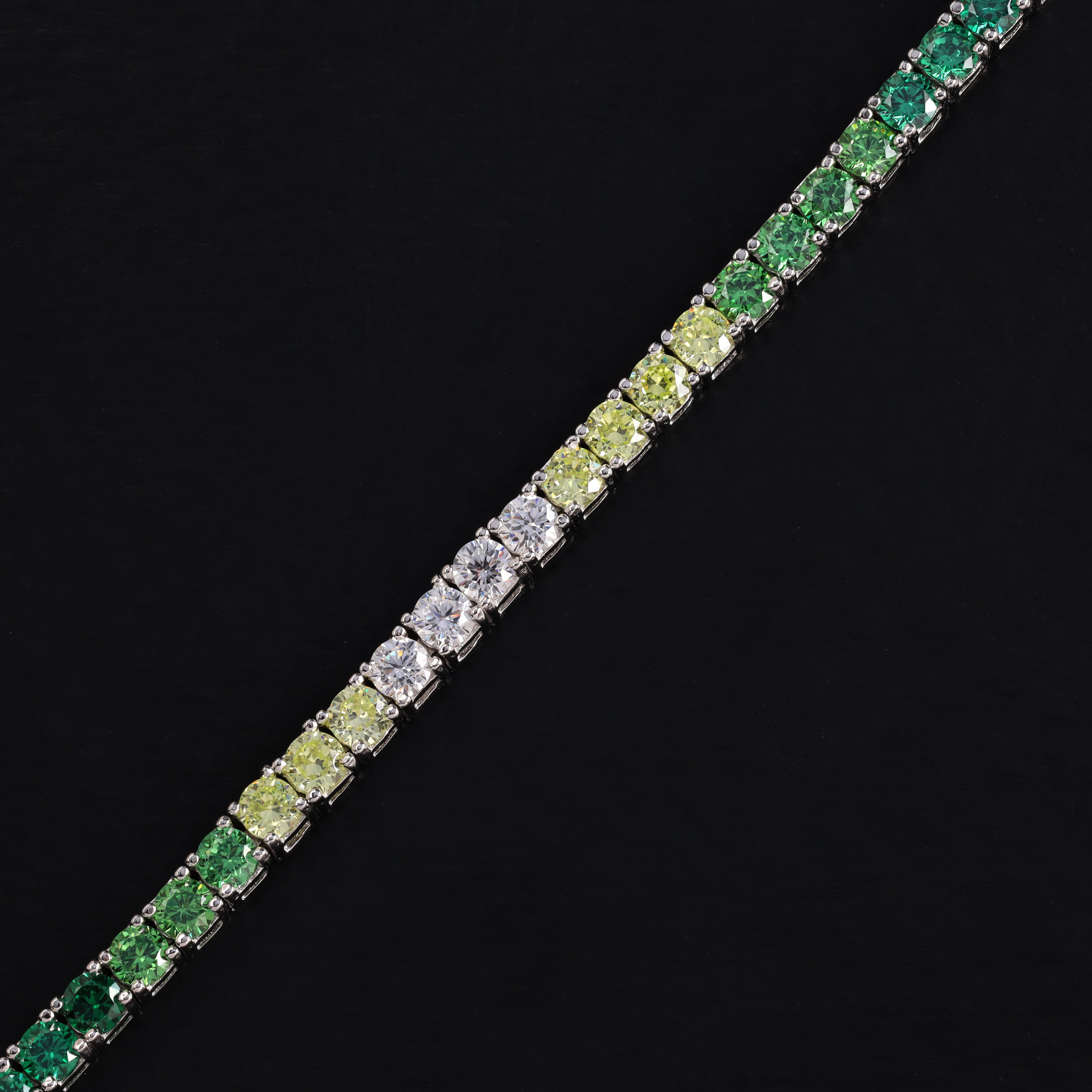 Tennis Chain Armband mit grünen Zirkonia - aus 925 Sterlingsilber - Taipan Schmuck