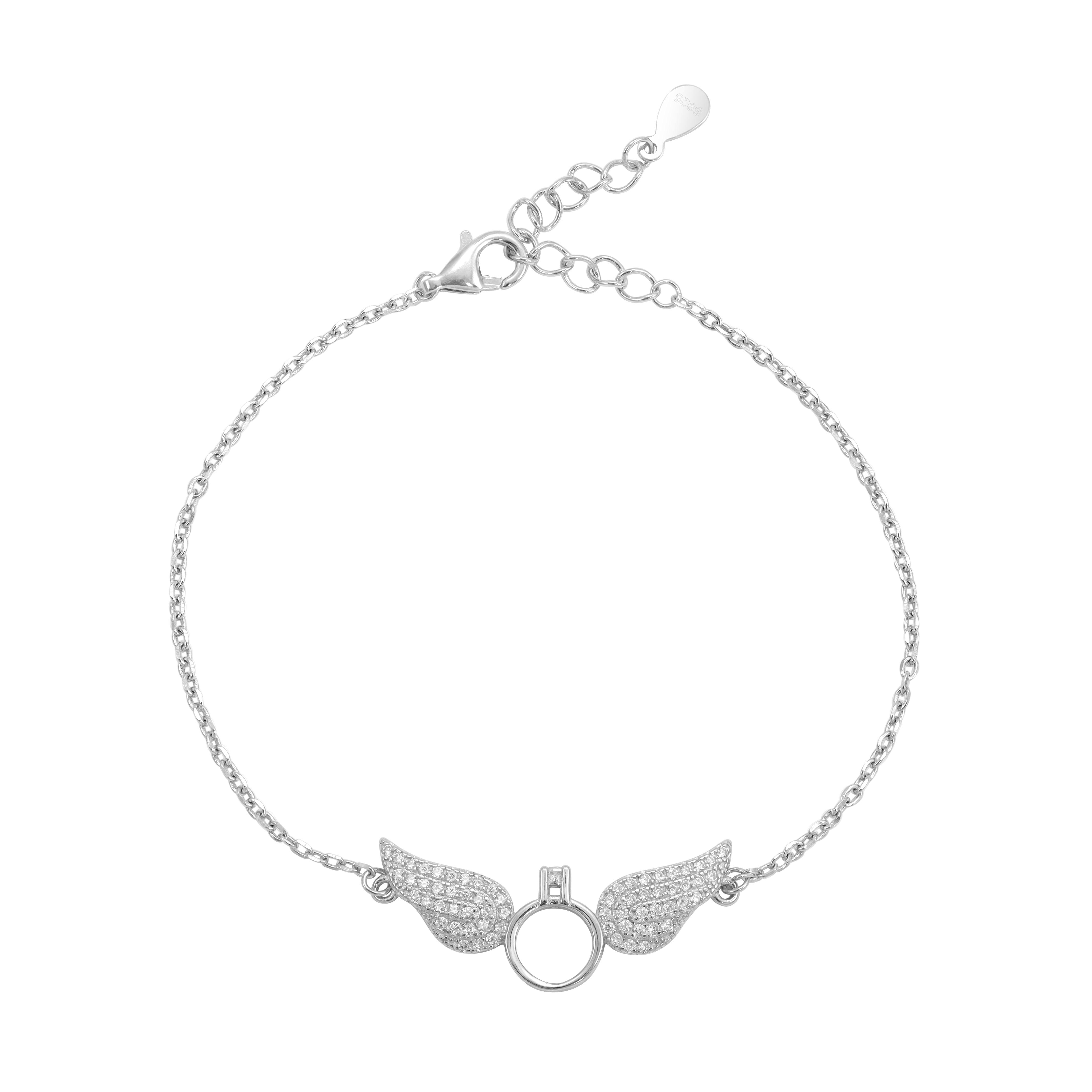 Damen Ankerkette Armband mit Flügel Motiv - aus 925 Sterlingsilber - Taipan Schmuck