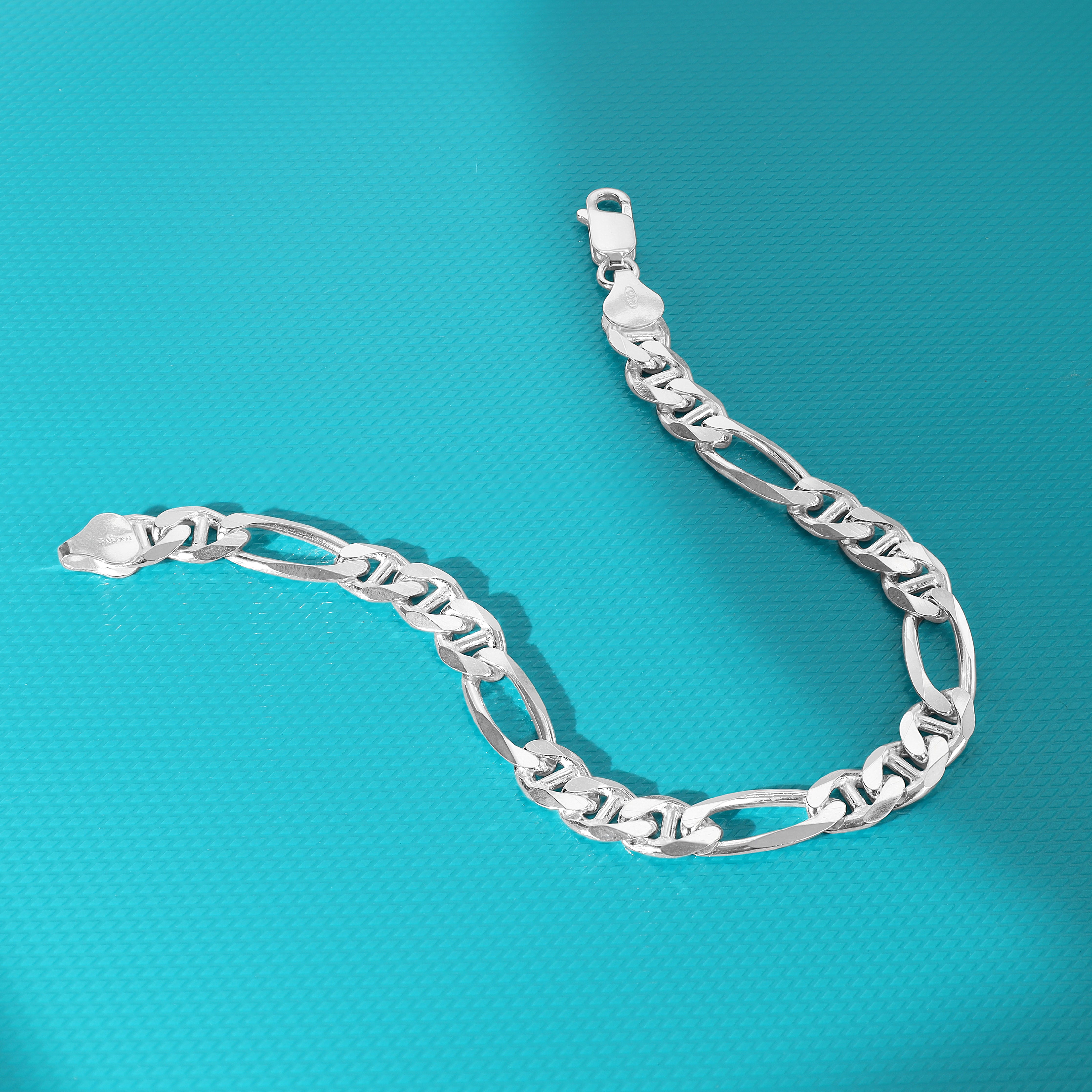 7mm Figaro Armband 925 Sterlingsilber