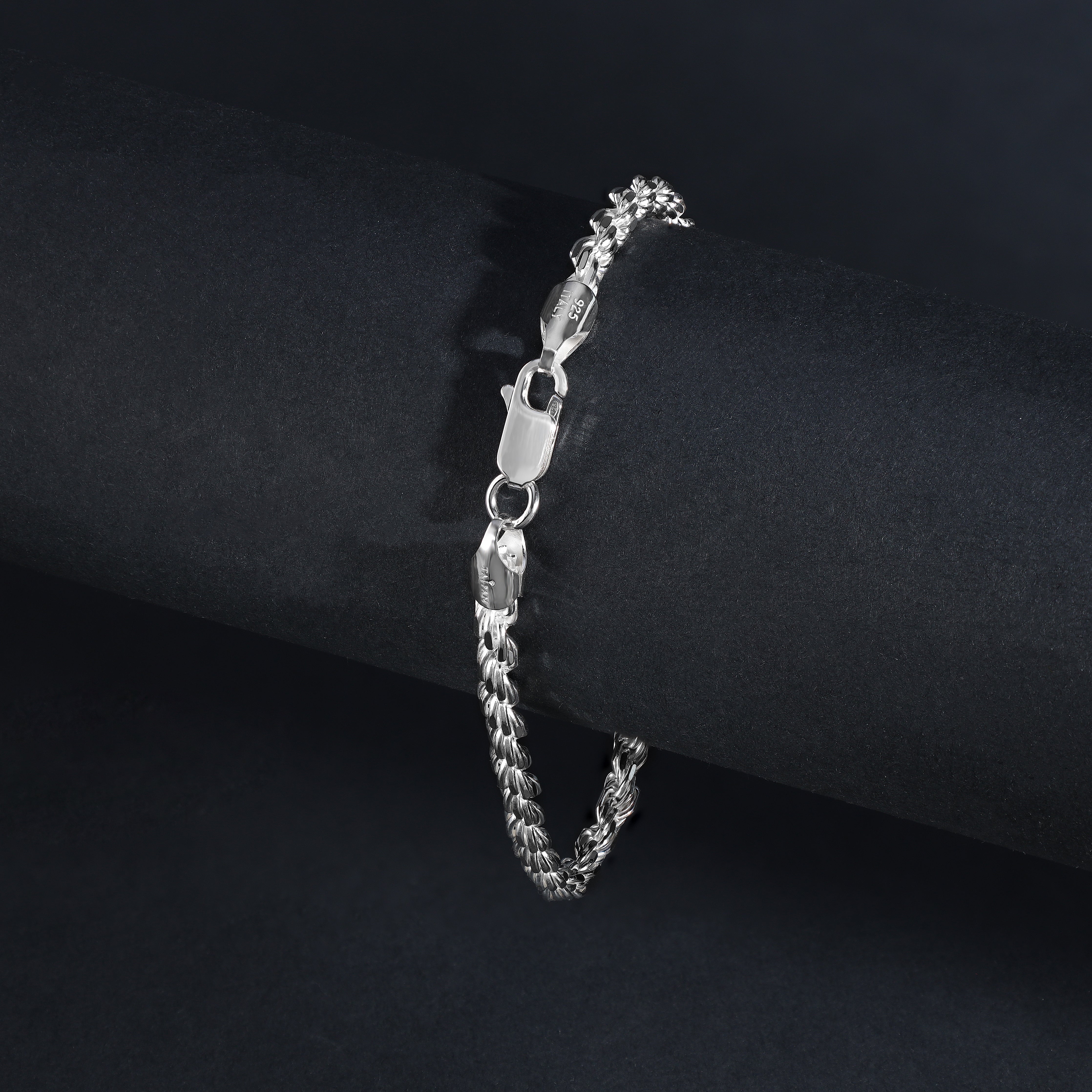 Kordelkette Rope Chain Armband 3,5mm breit 17/19/21cm lang 925 Sterling Silber - Taipan Schmuck