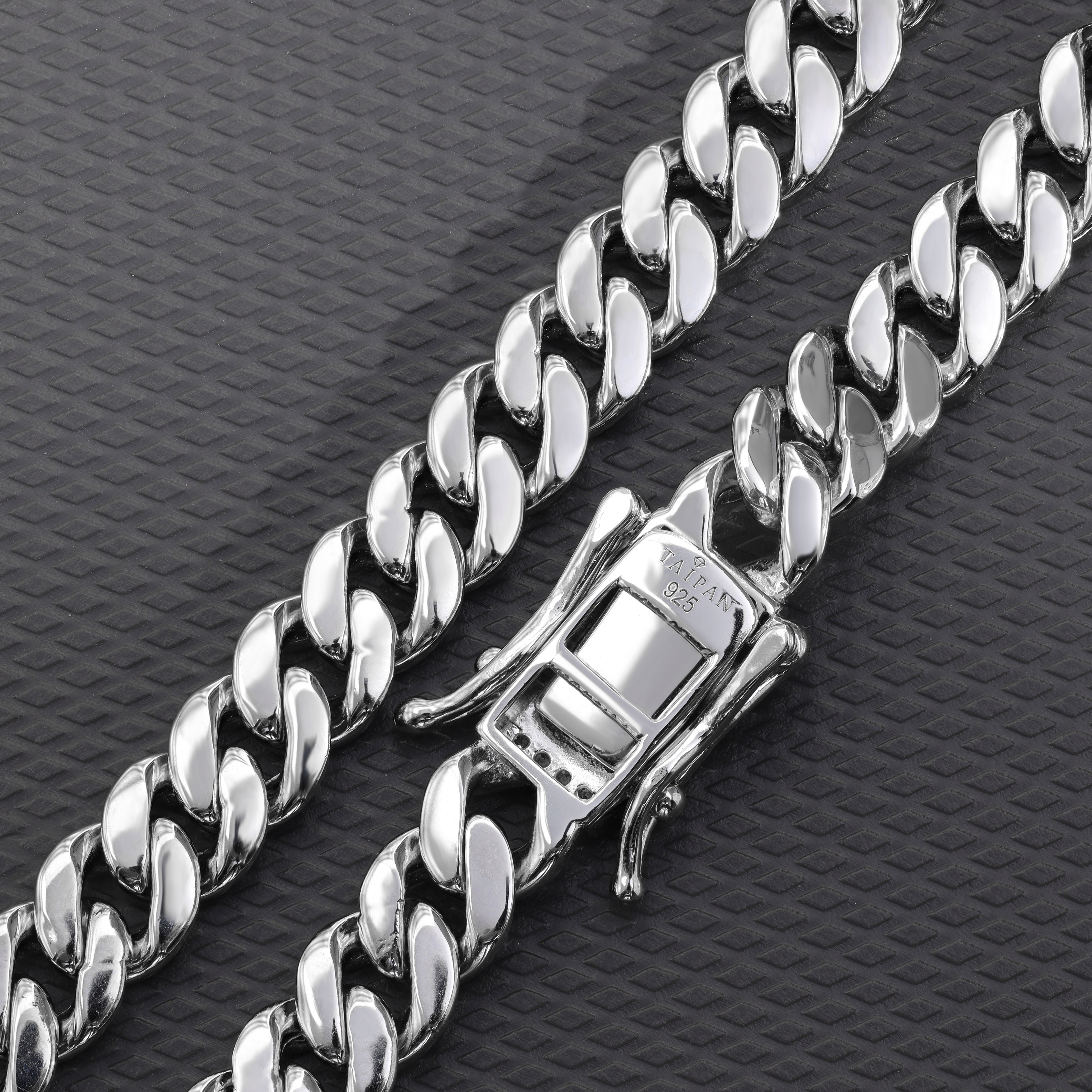 6,5mm Miami Cuban Link Iced Out Stil 21cm aus 925 Sterlingsilber
