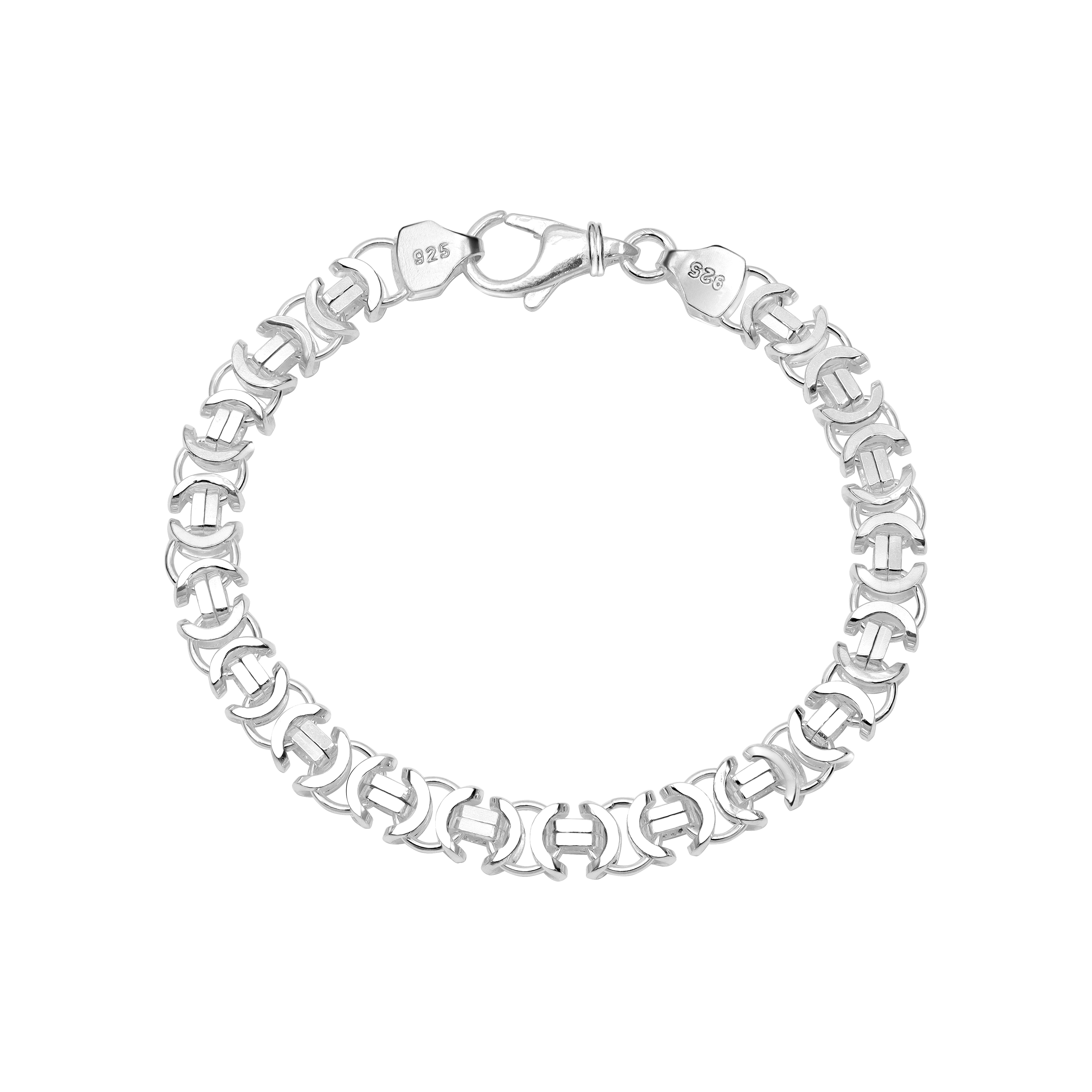 8,5mm Flache 20cm lang Königskette Armband Etrusker 925 Silber - Taipan Schmuck