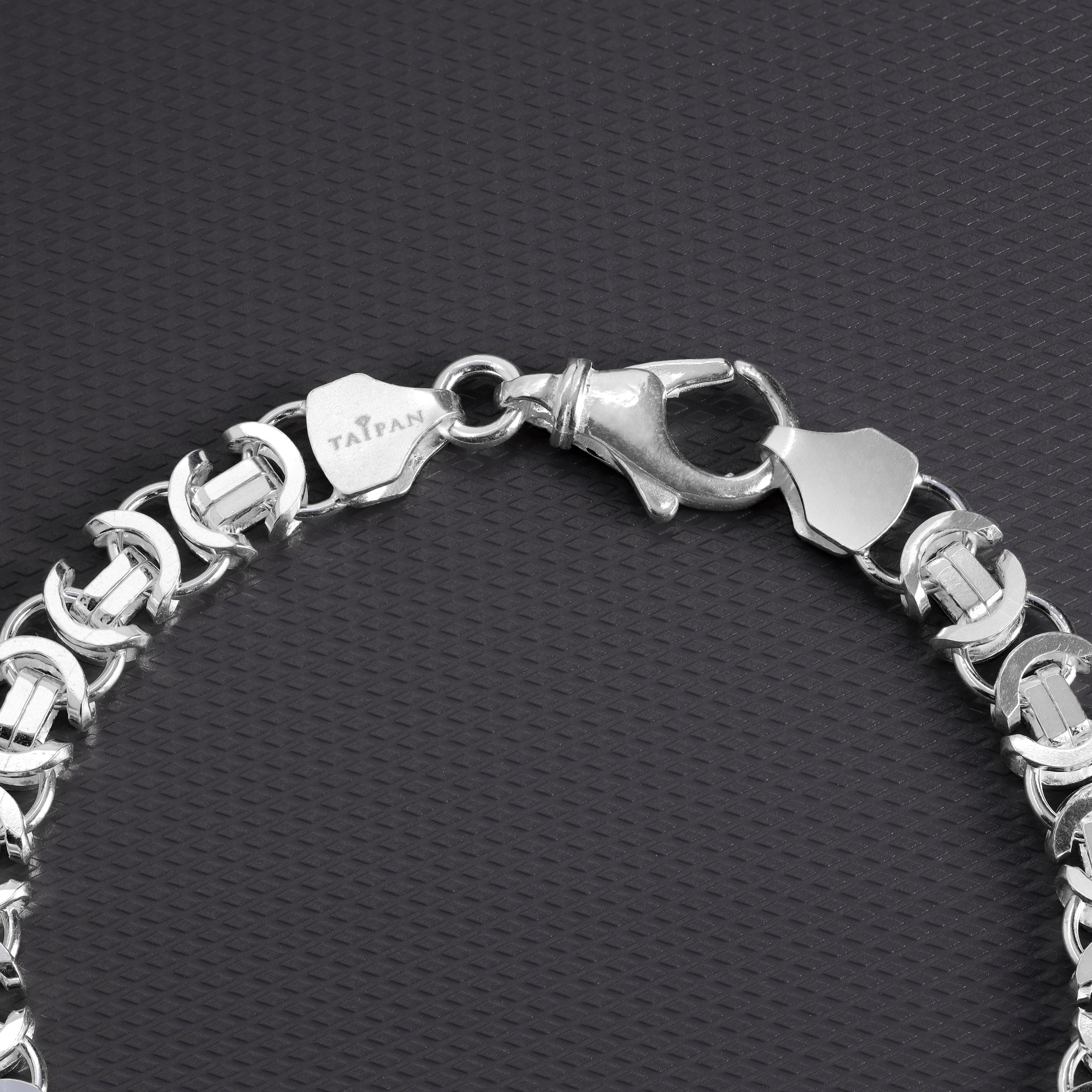 8,5mm Flache 20cm lang Königskette Armband Etrusker 925 Silber - Taipan Schmuck