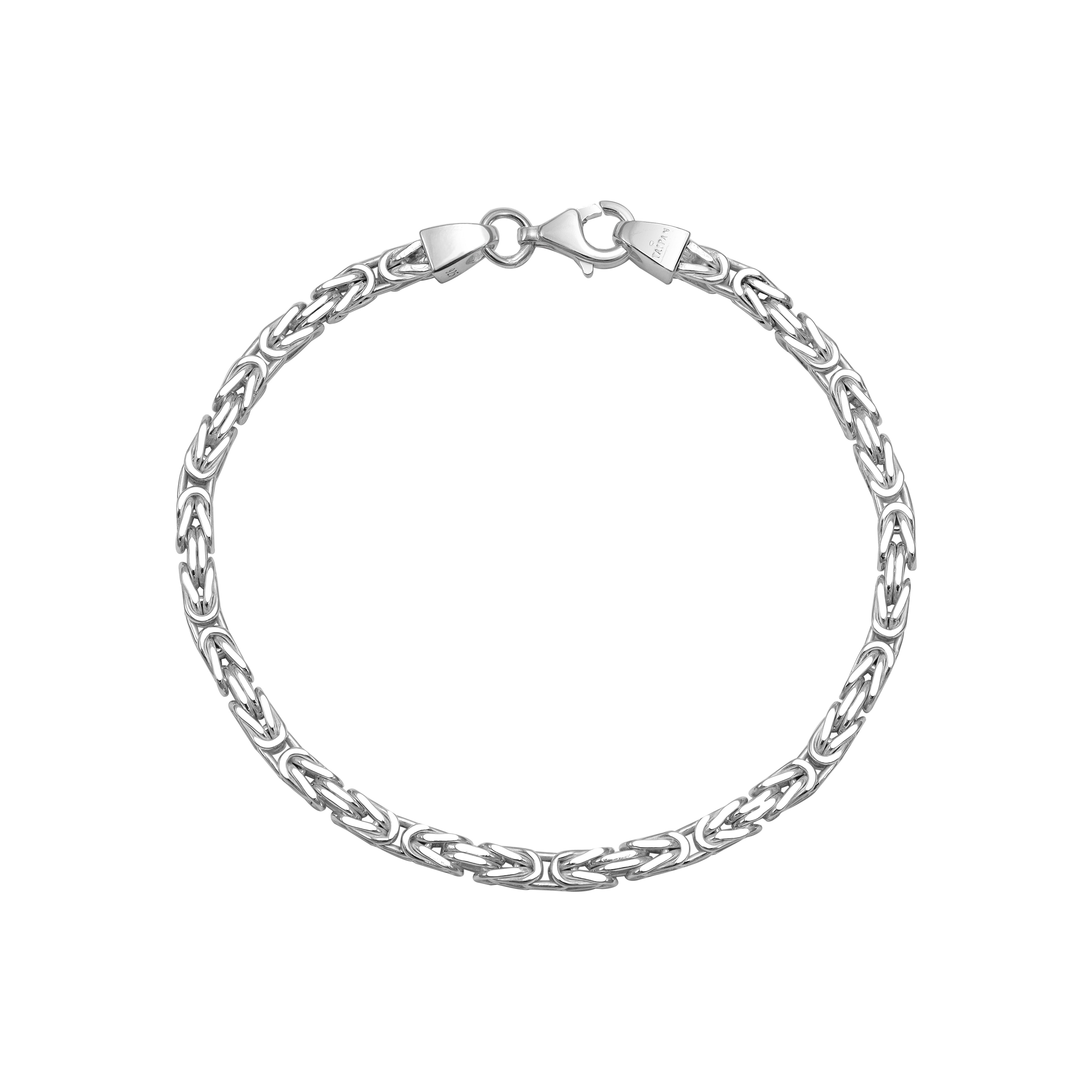 Königskette vierkant Armband Königsarmband 3mm breit 19cm lang aus 925 Sterling Silber (B523) - Taipan Schmuck
