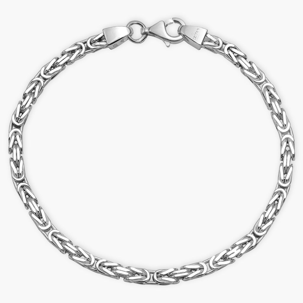 Königskette Armband 3mm aus 925 Silber – massiv & vierkant