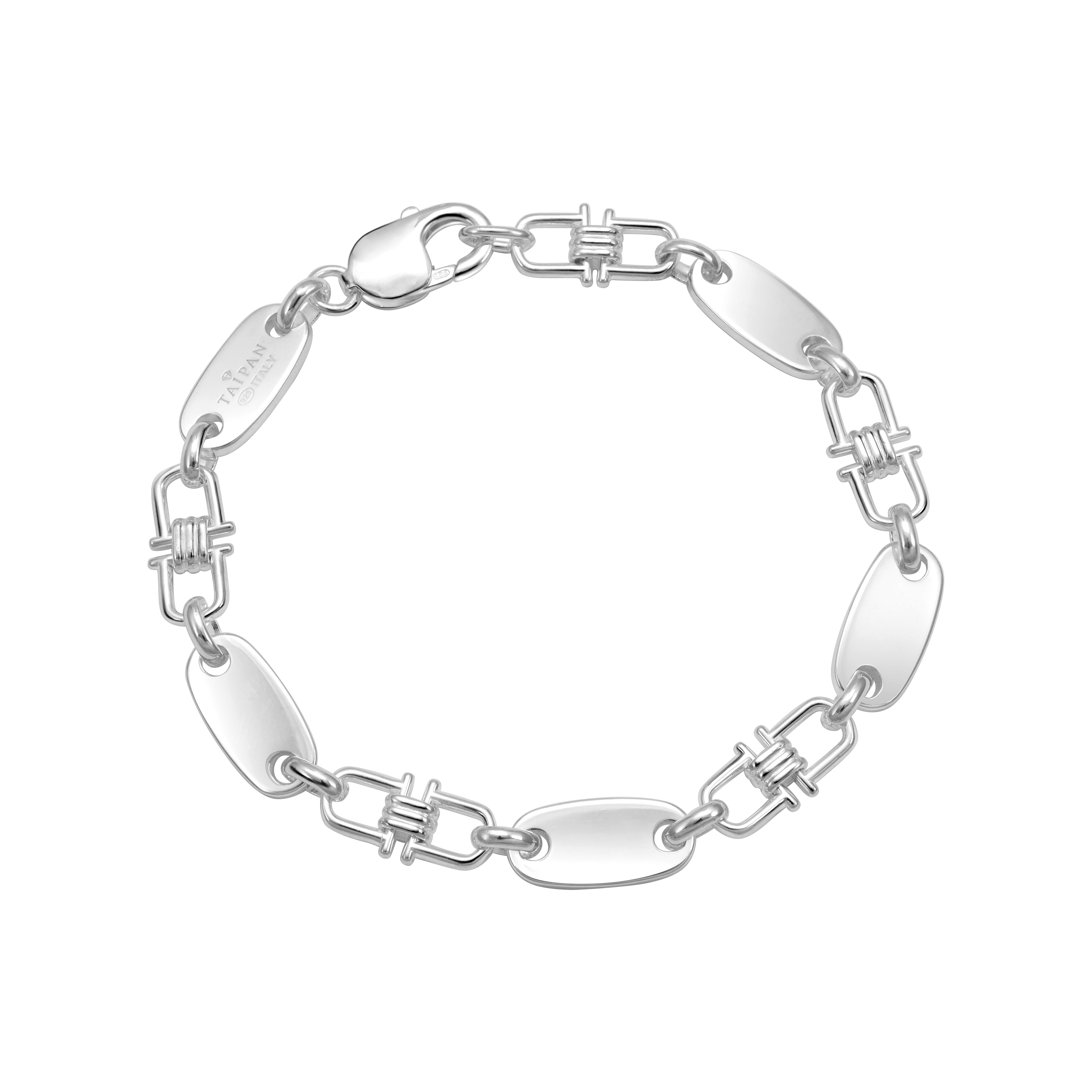 Plattenkette Armband 8mm - 925 Silber - Taipan Schmuck