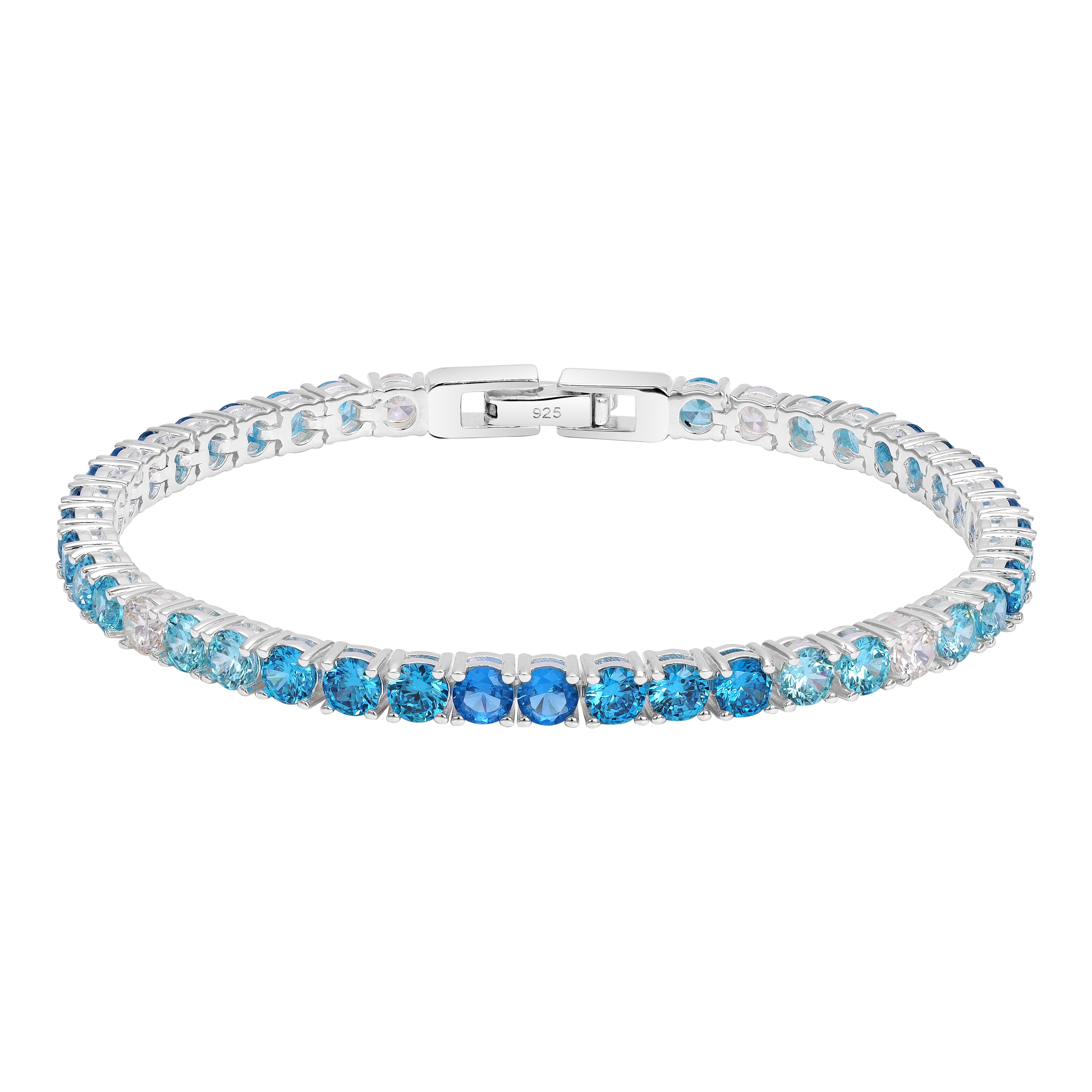 4mm Tennis chain bracelet Armband blau Farbverlauf - aus 925 Sterlingsilber - Taipan Schmuck