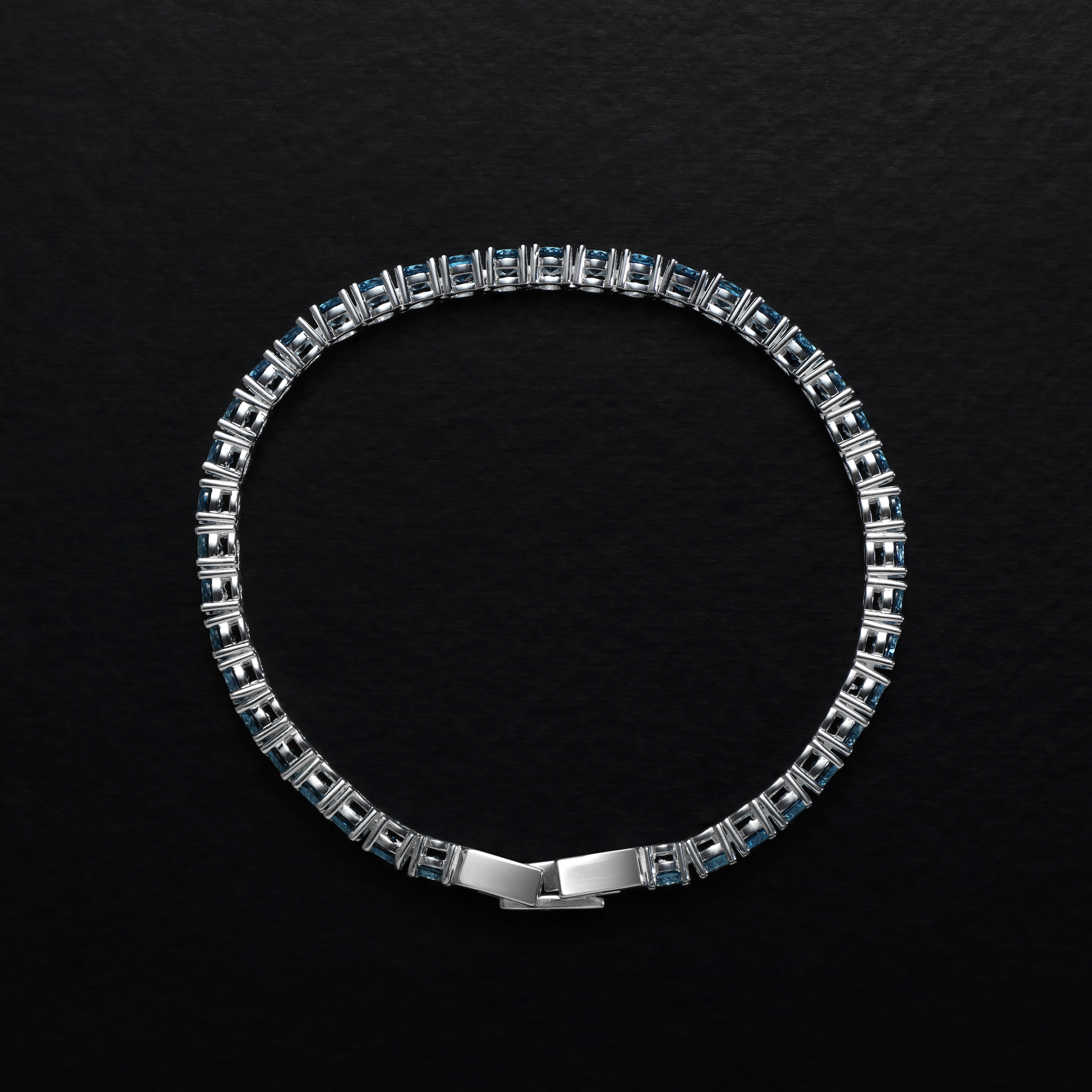 4mm Tennis chain bracelet Armband blau - aus 925 Sterlingsilber - Taipan Schmuck