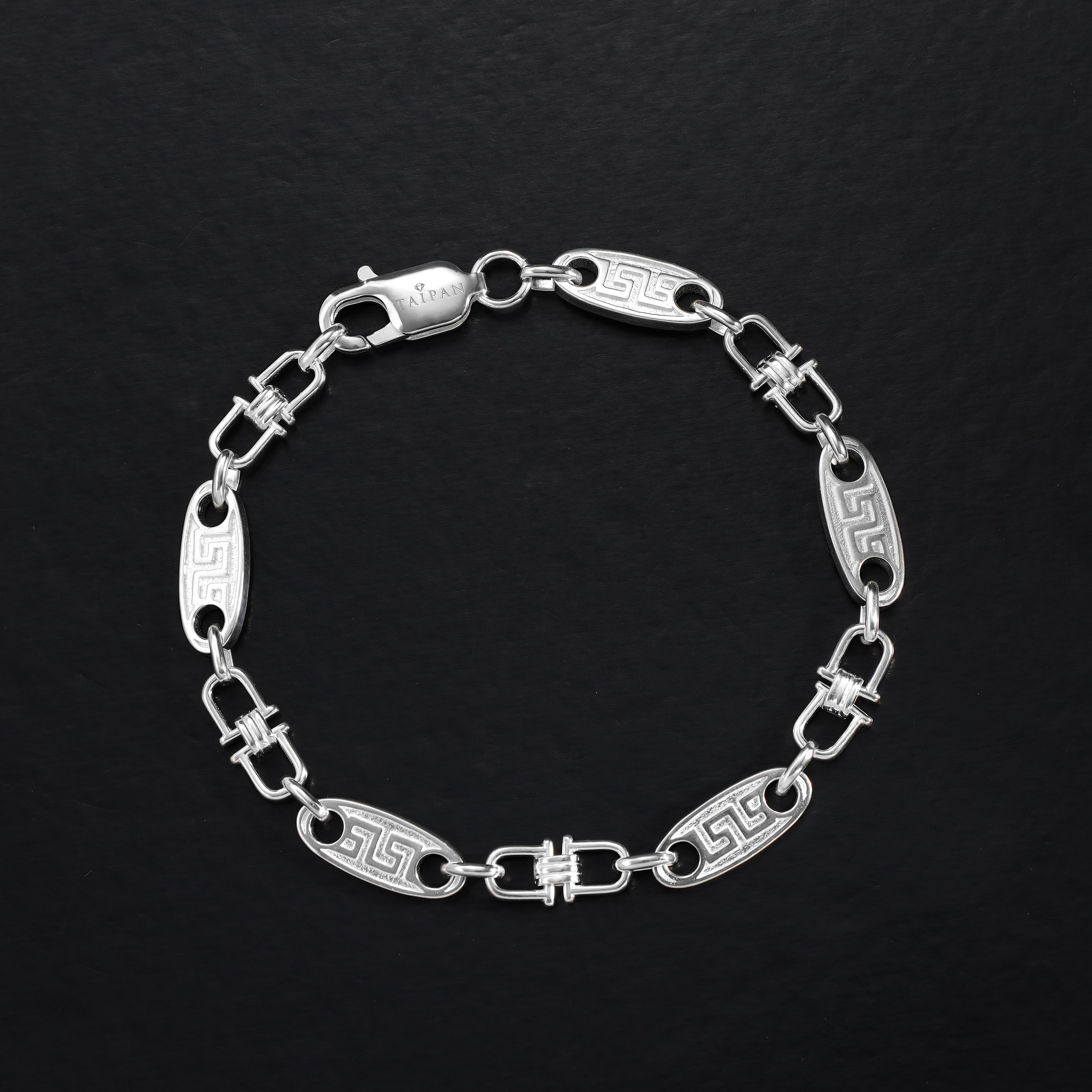 Plattenkette movable Greek 6mm aus 925 Sterling Silber - Taipan Schmuck