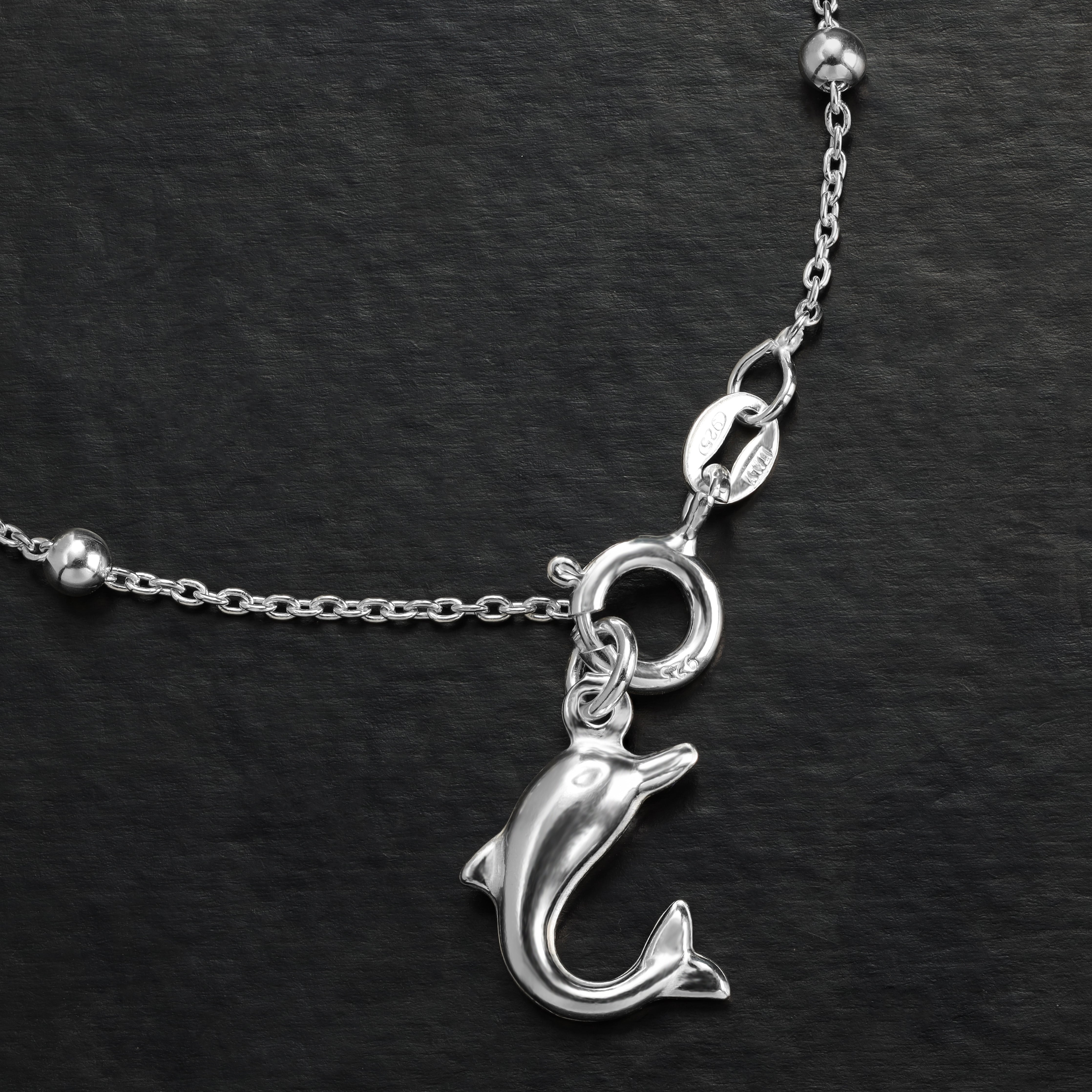 TAIPAN 19cm Damen Silberarmband mit Dolphin  Rosenkranz Armband 925 Silber (B606) - Taipan Schmuck