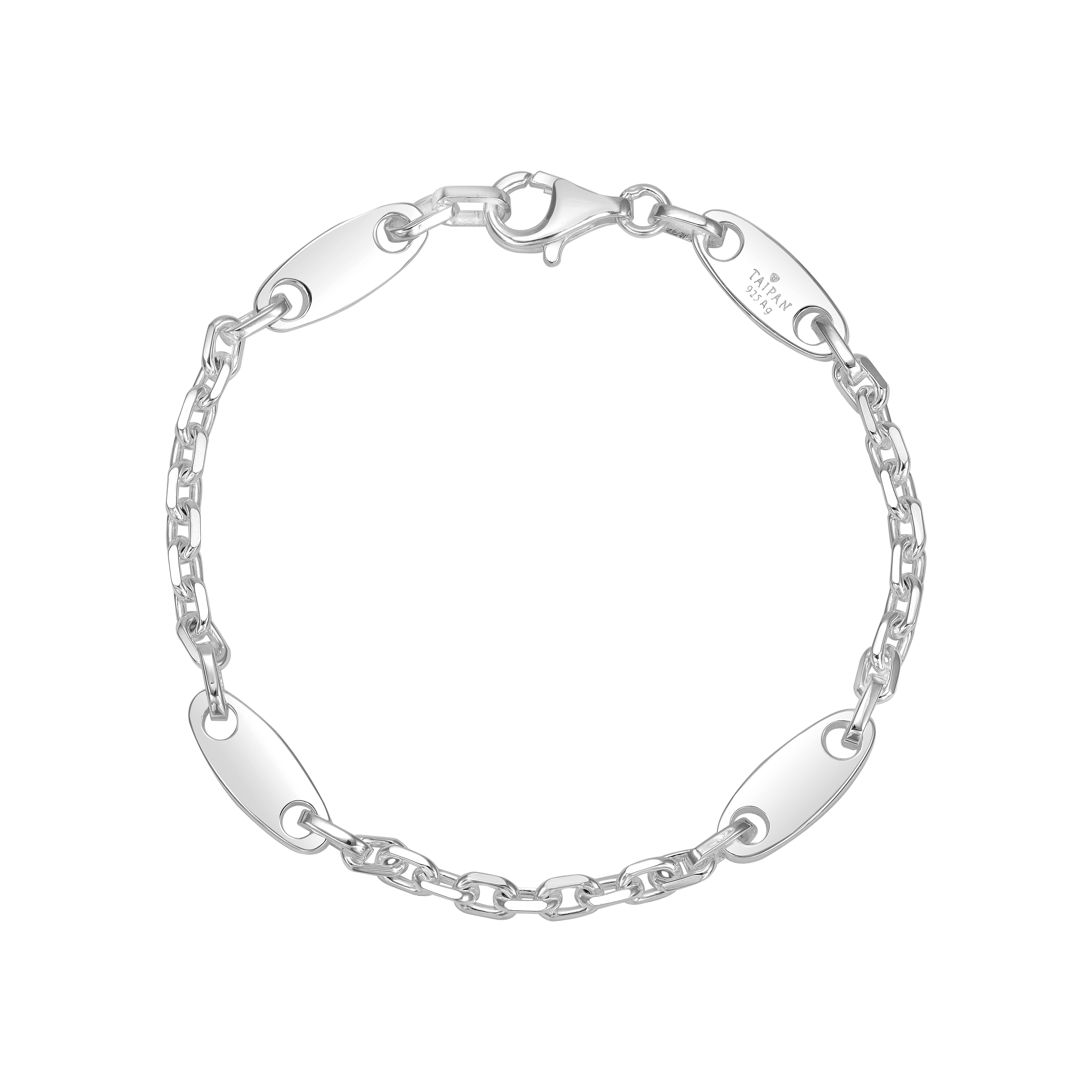 Plattenkette + Anker Armband 6mm aus 925 Sterlingsilber - Taipan Schmuck