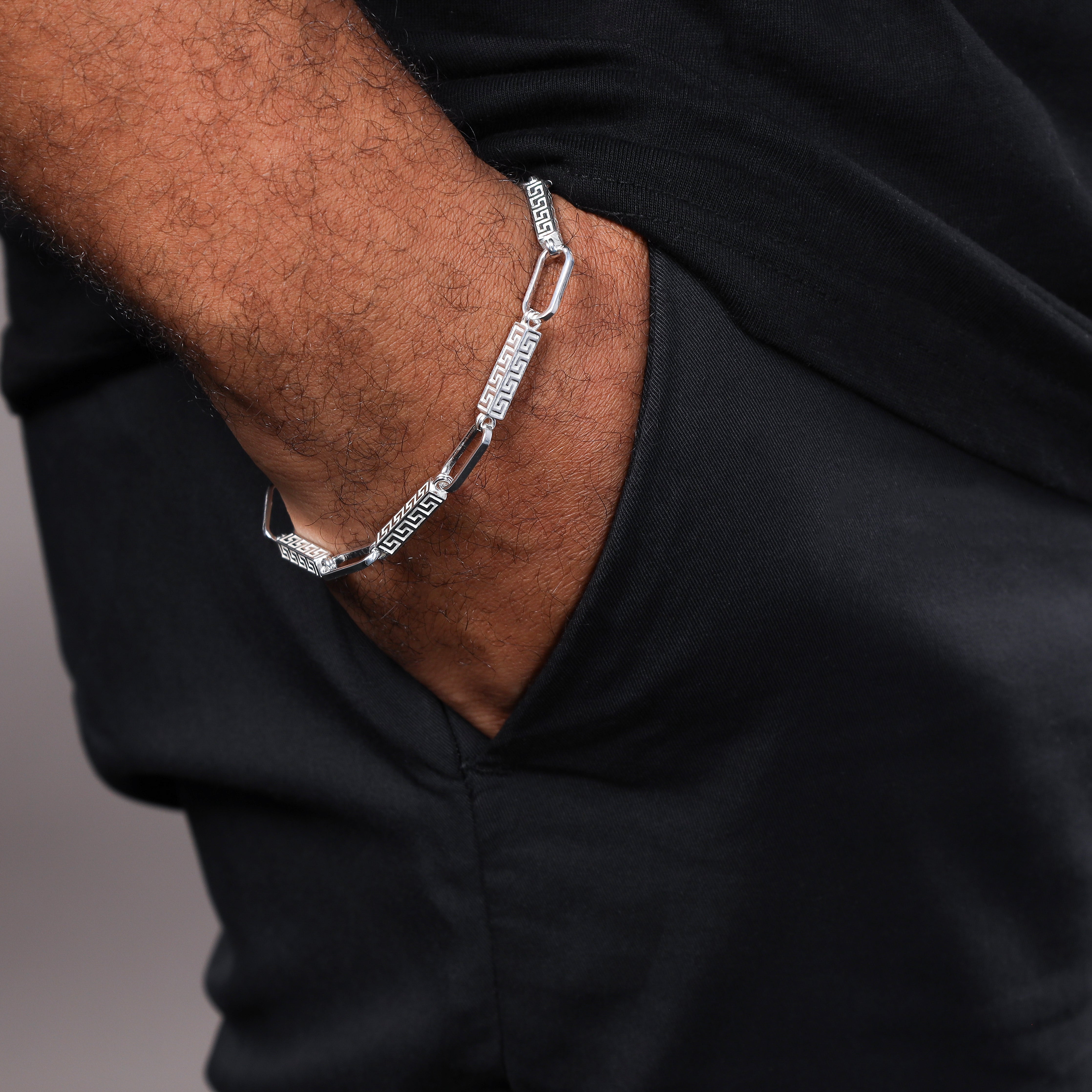 Santorini + Clip link Armband 7mm aus 925 Sterlingsilber - Taipan Schmuck
