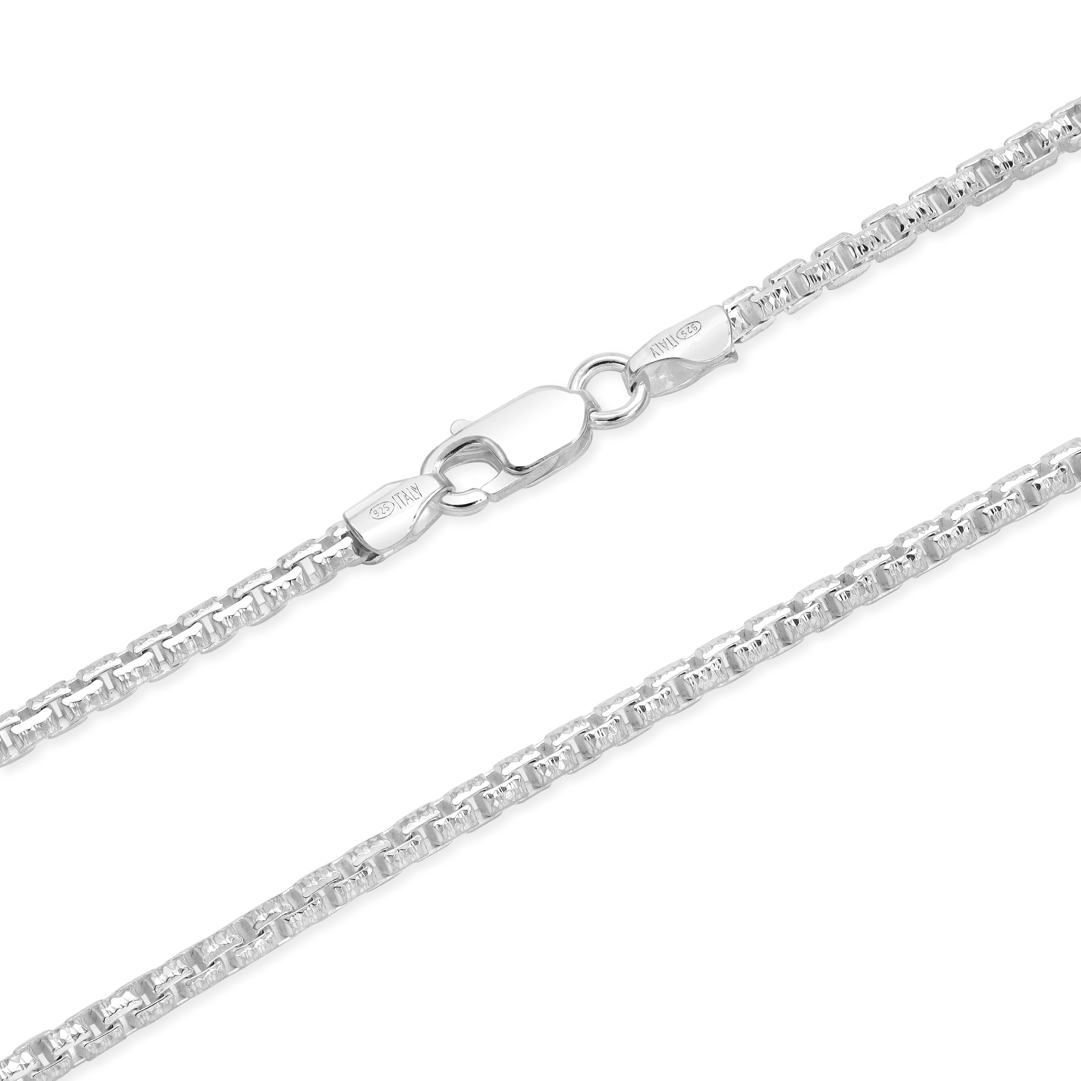 Box Chain Kette 2mm aus 925 Sterling Silber - Taipan Schmuck