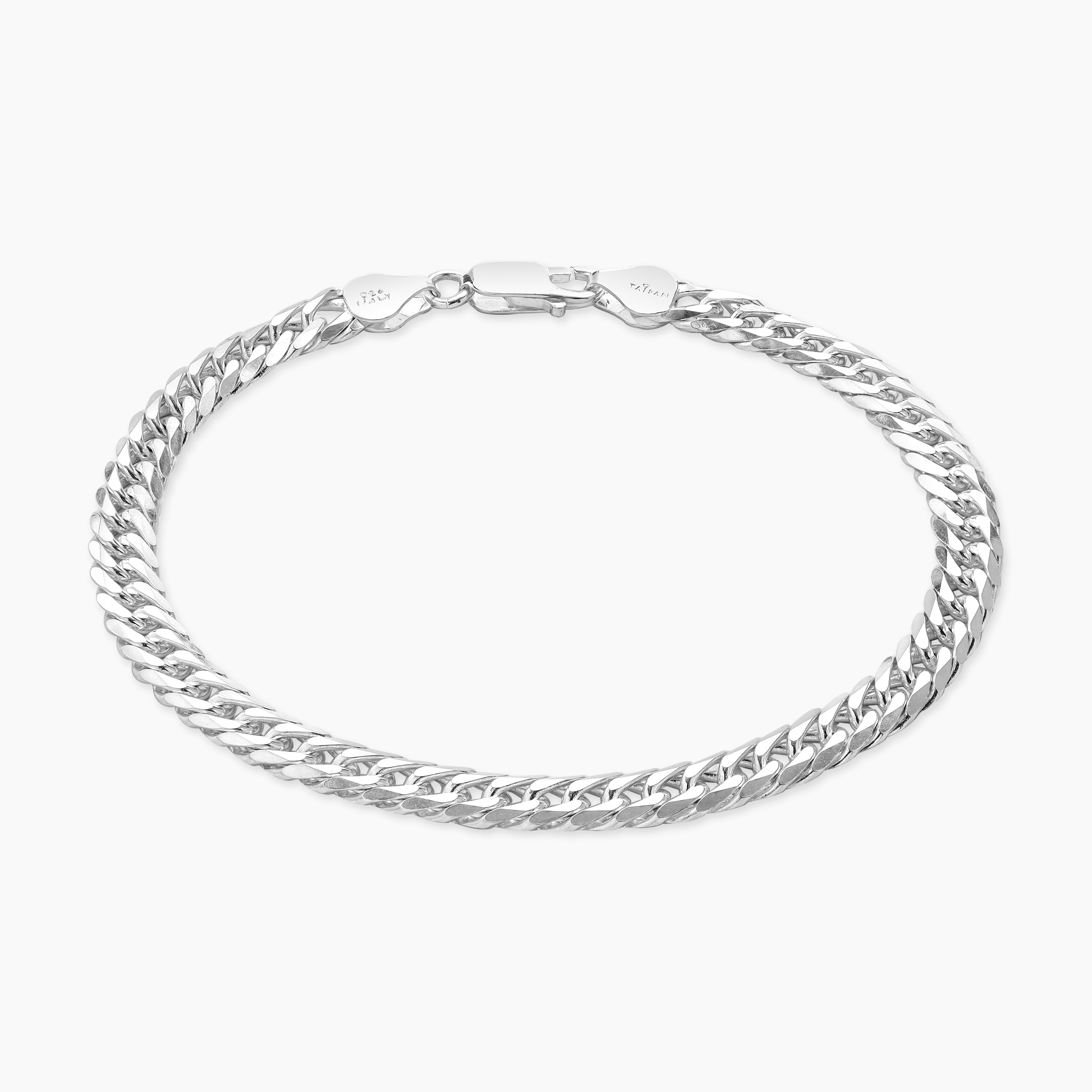 Double curb chain bracelet 6mm - 925 silver 