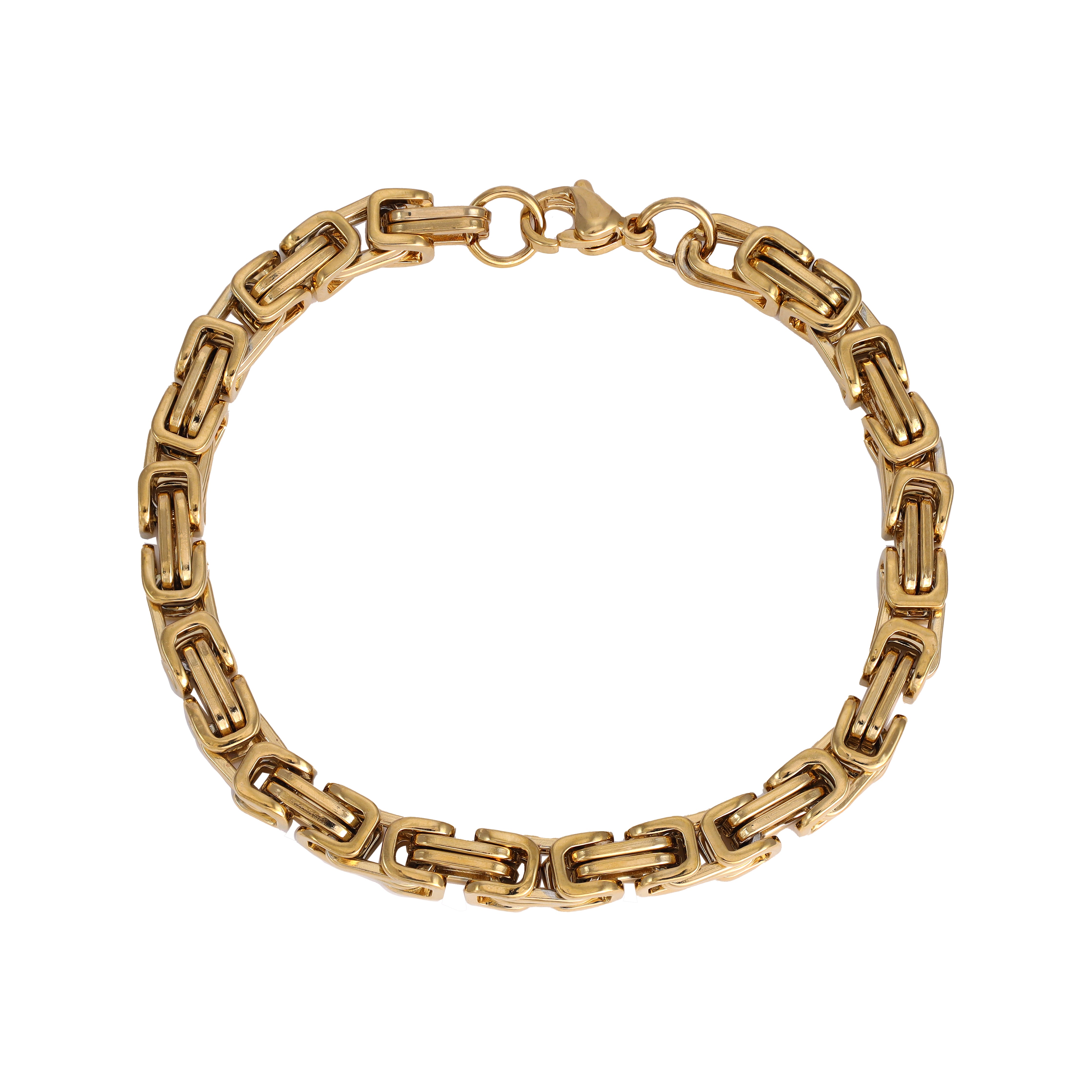 6mm king chain bracelet 21cm made of stainless steel 18K gold plated 