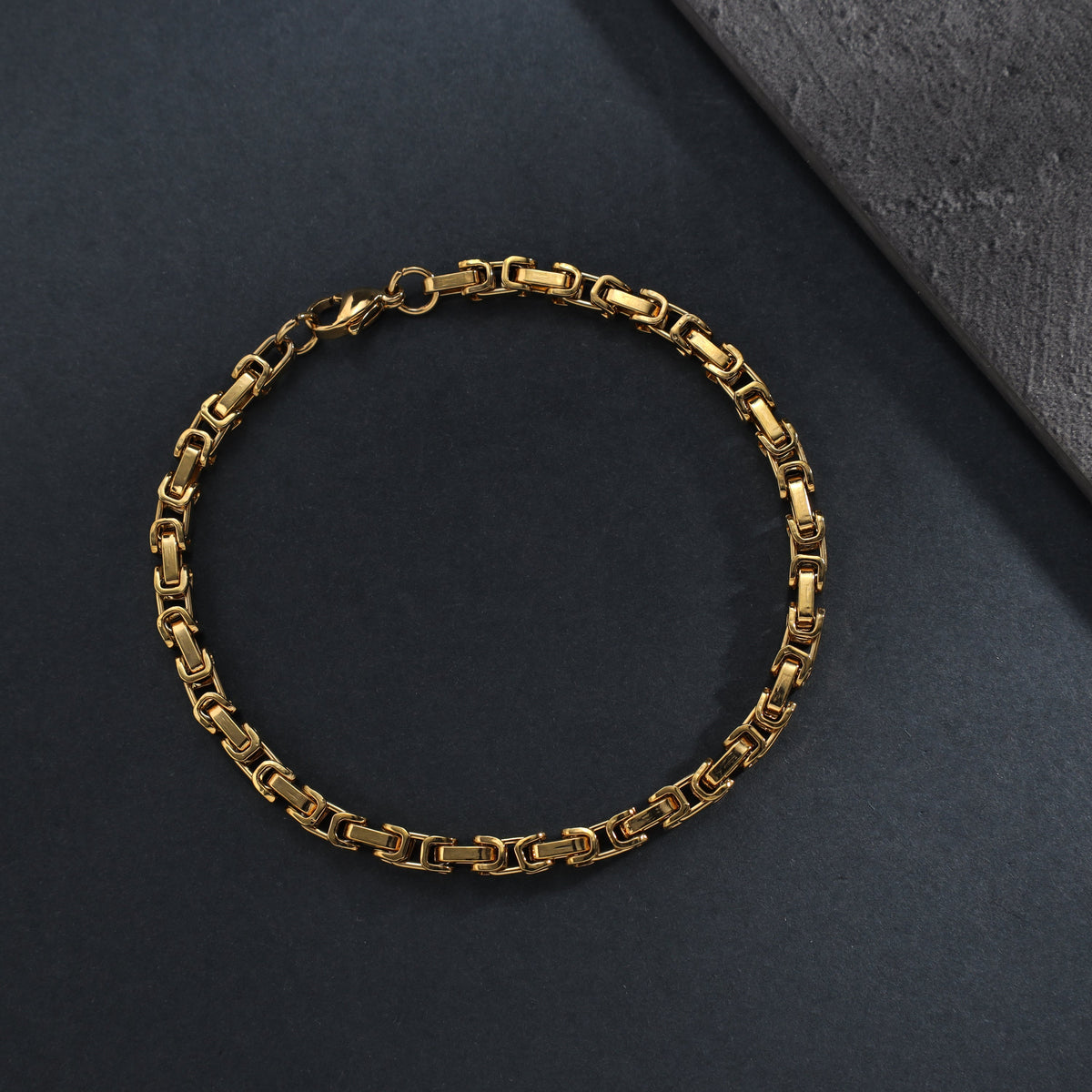 Set - Kette + Armband vergoldet 4mm Königskette aus Edelstahl