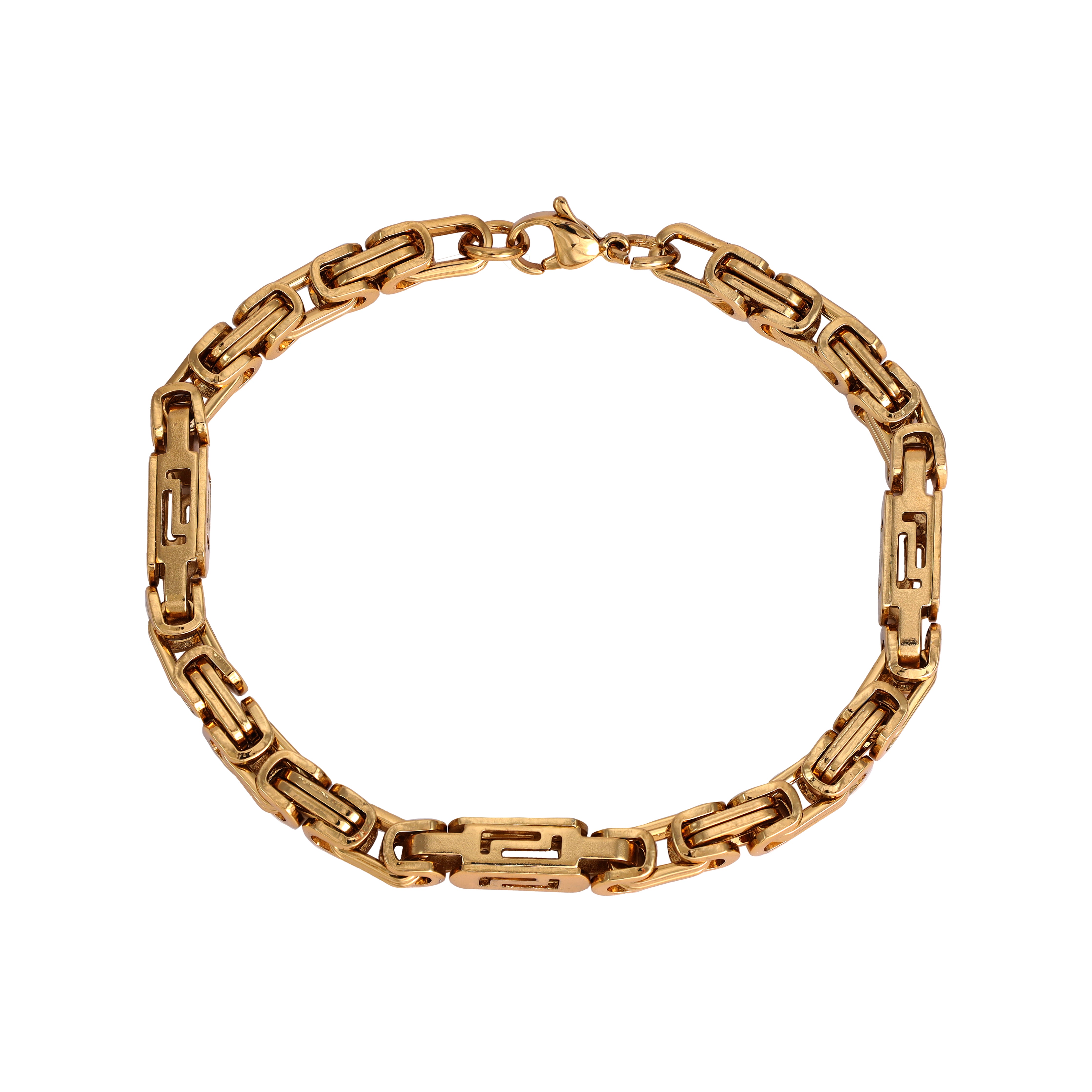 6mm king chain bracelet 21cm made of stainless steel 18K gold plated 