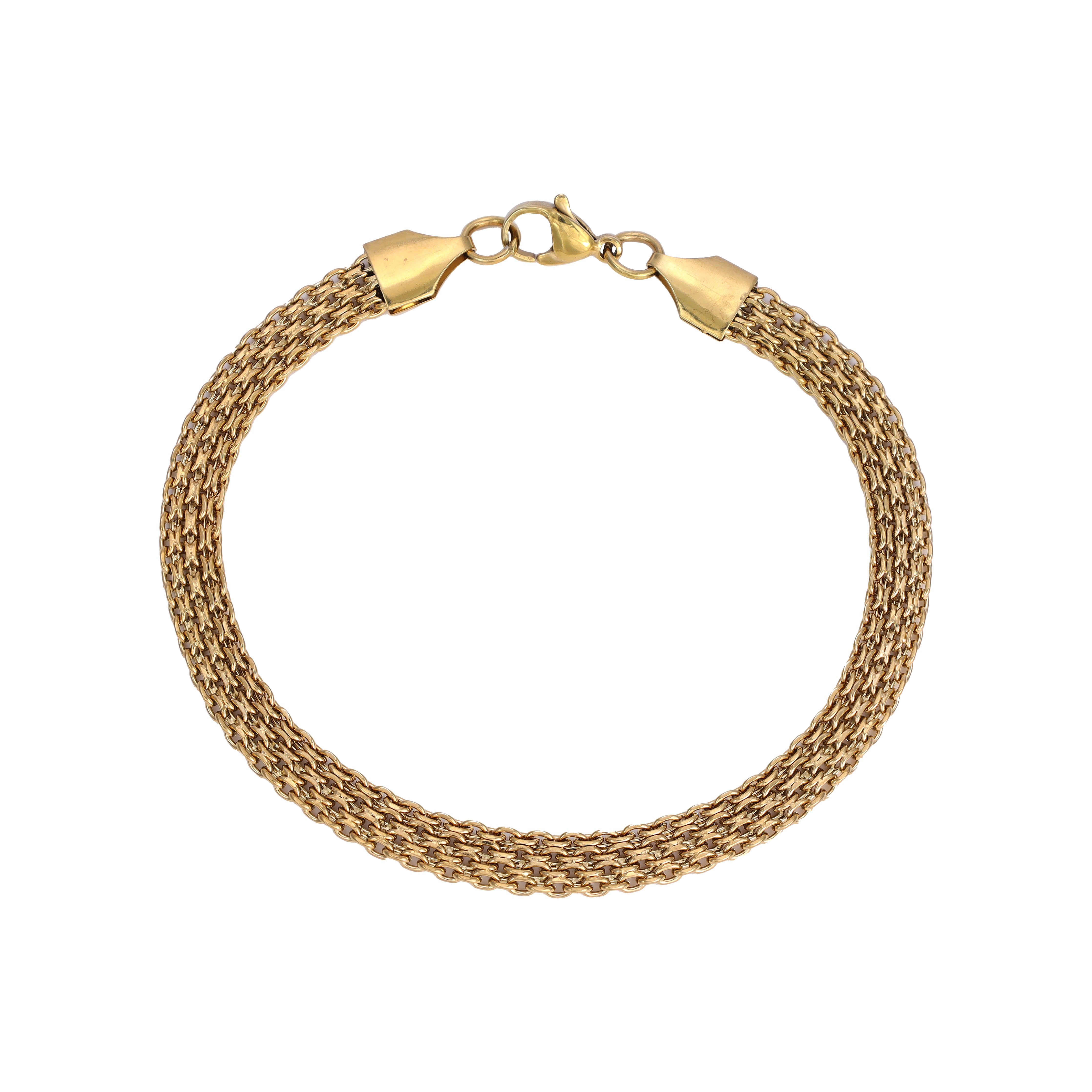 Bismarck chain Garibaldi chain bracelet 6mm 21cm made of stainless steel 18K gold plated 