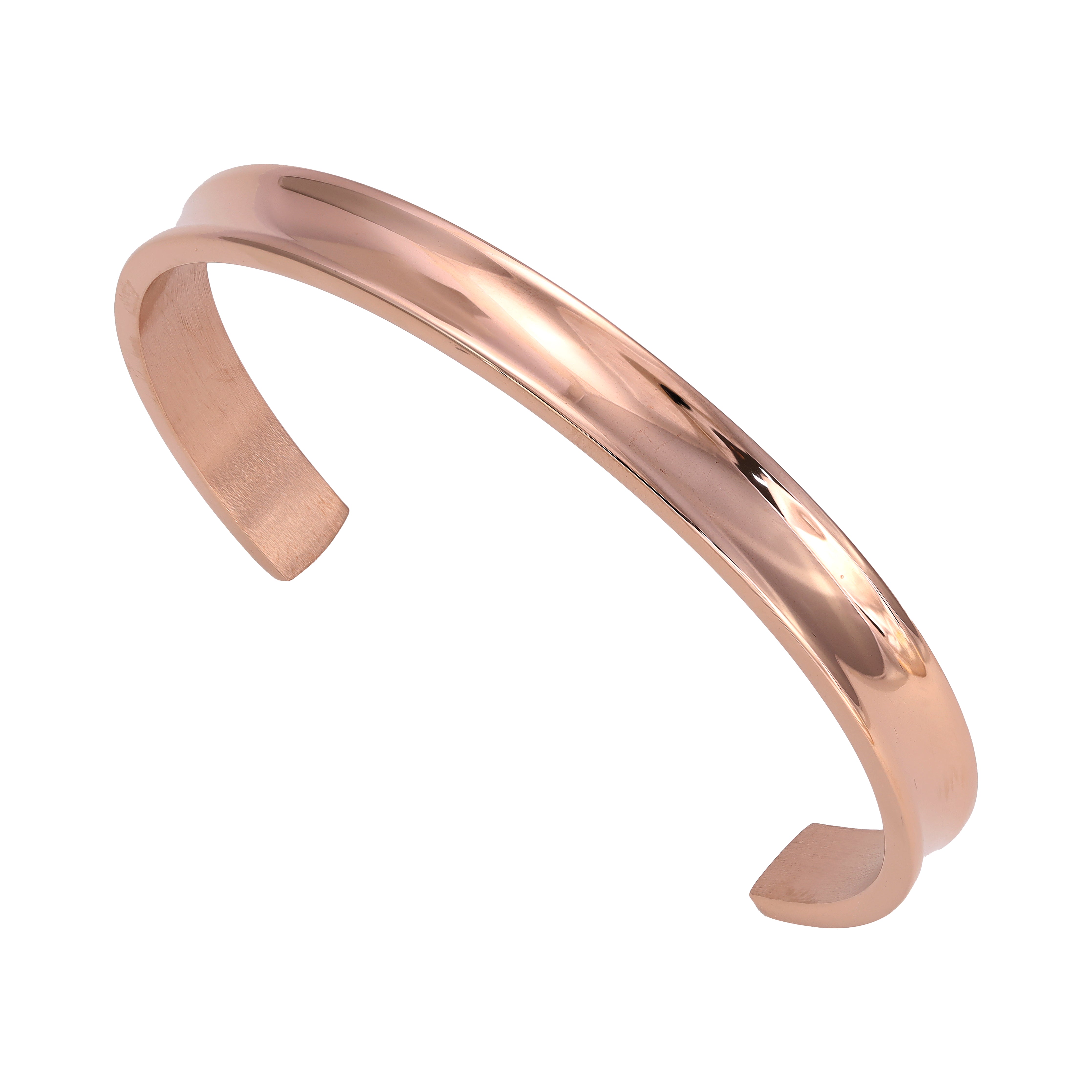 Bangle bracelet 8mm wide made of stainless steel rose gold plated 