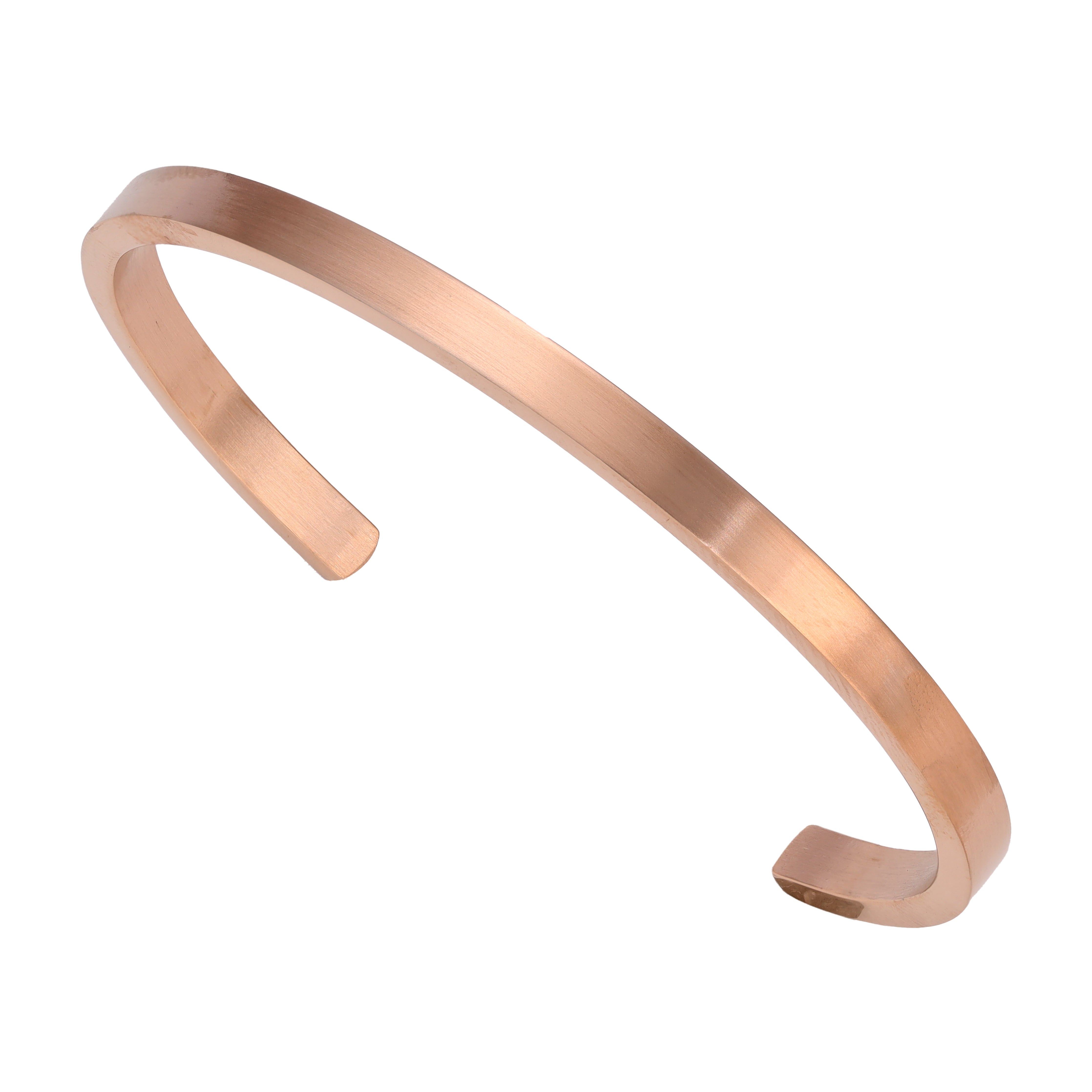 Bangle bracelet 4mm wide made of stainless steel rose gold plated 