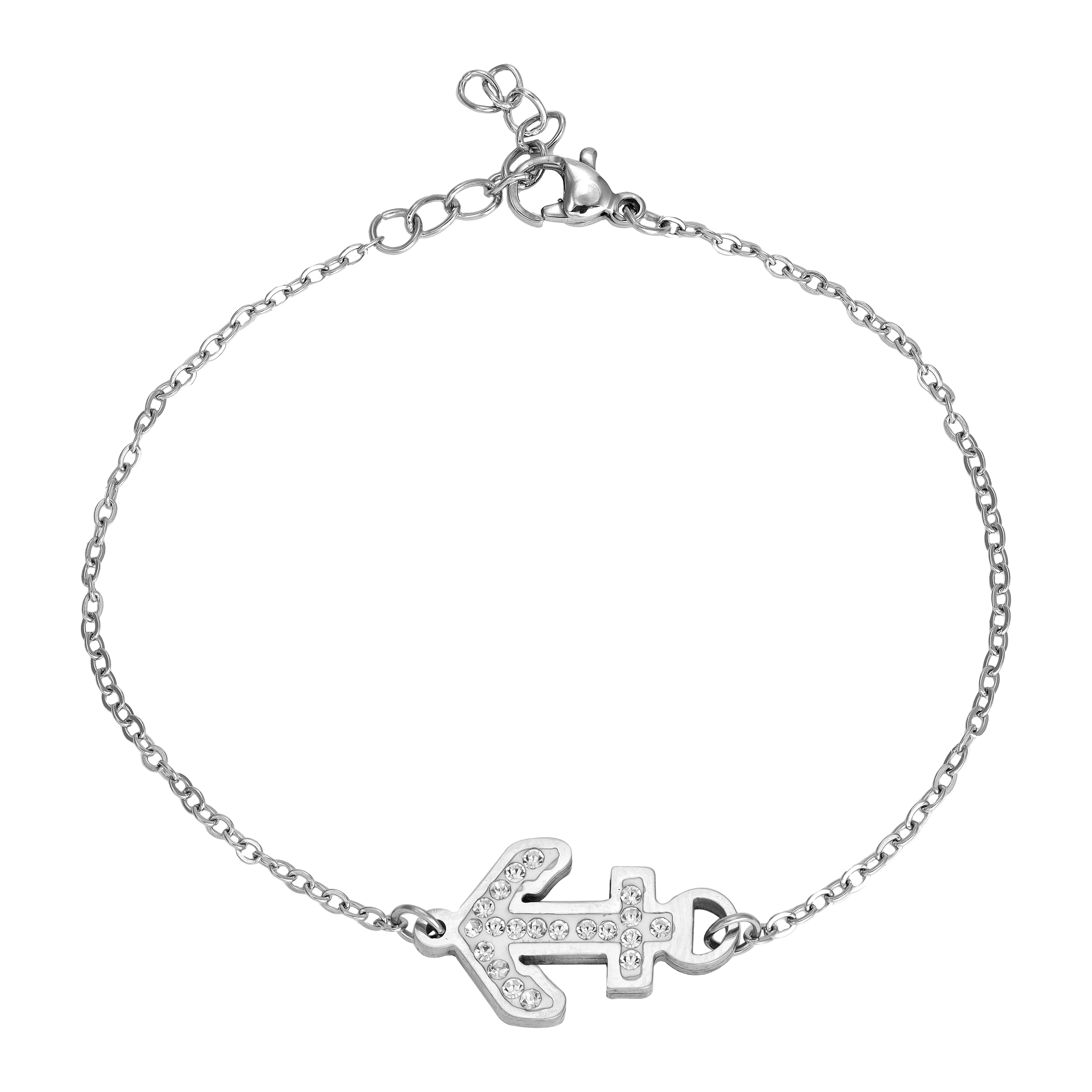 Ladies anchor chain with anchor bracelet made of stainless steel 