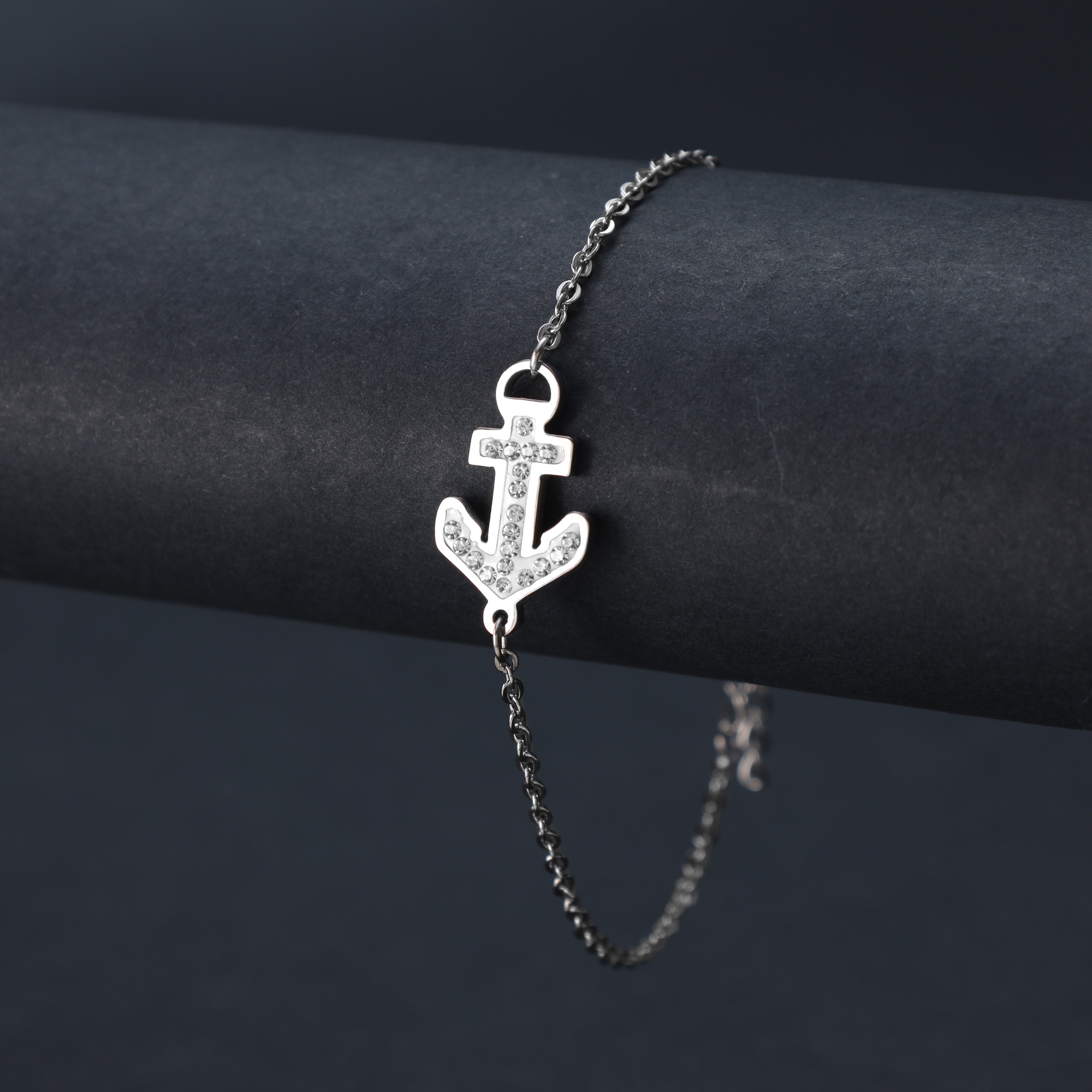 Ladies anchor chain with anchor bracelet made of stainless steel 