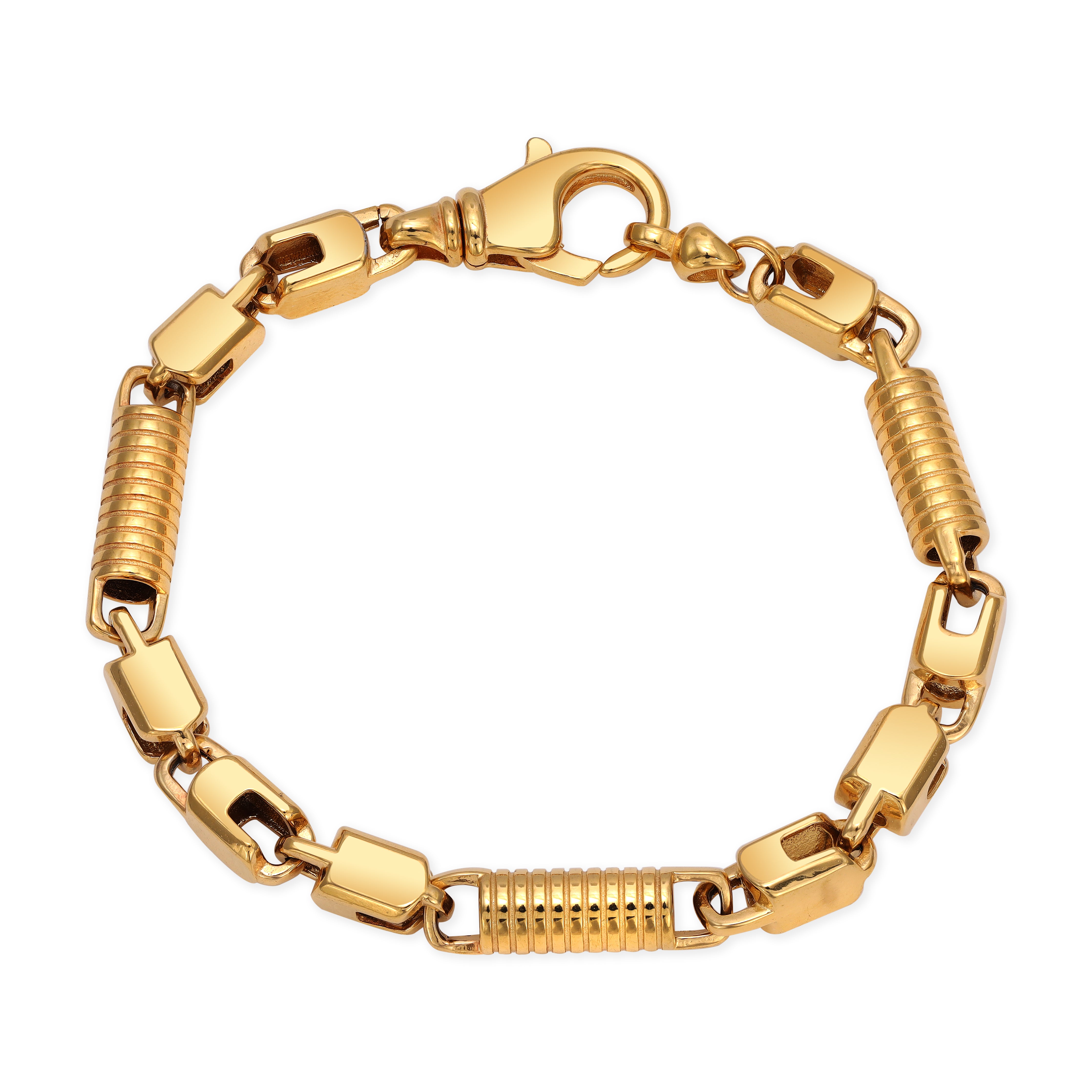 Montecarlo chain bracelet 6mm wide made of stainless steel 18K gold plated 