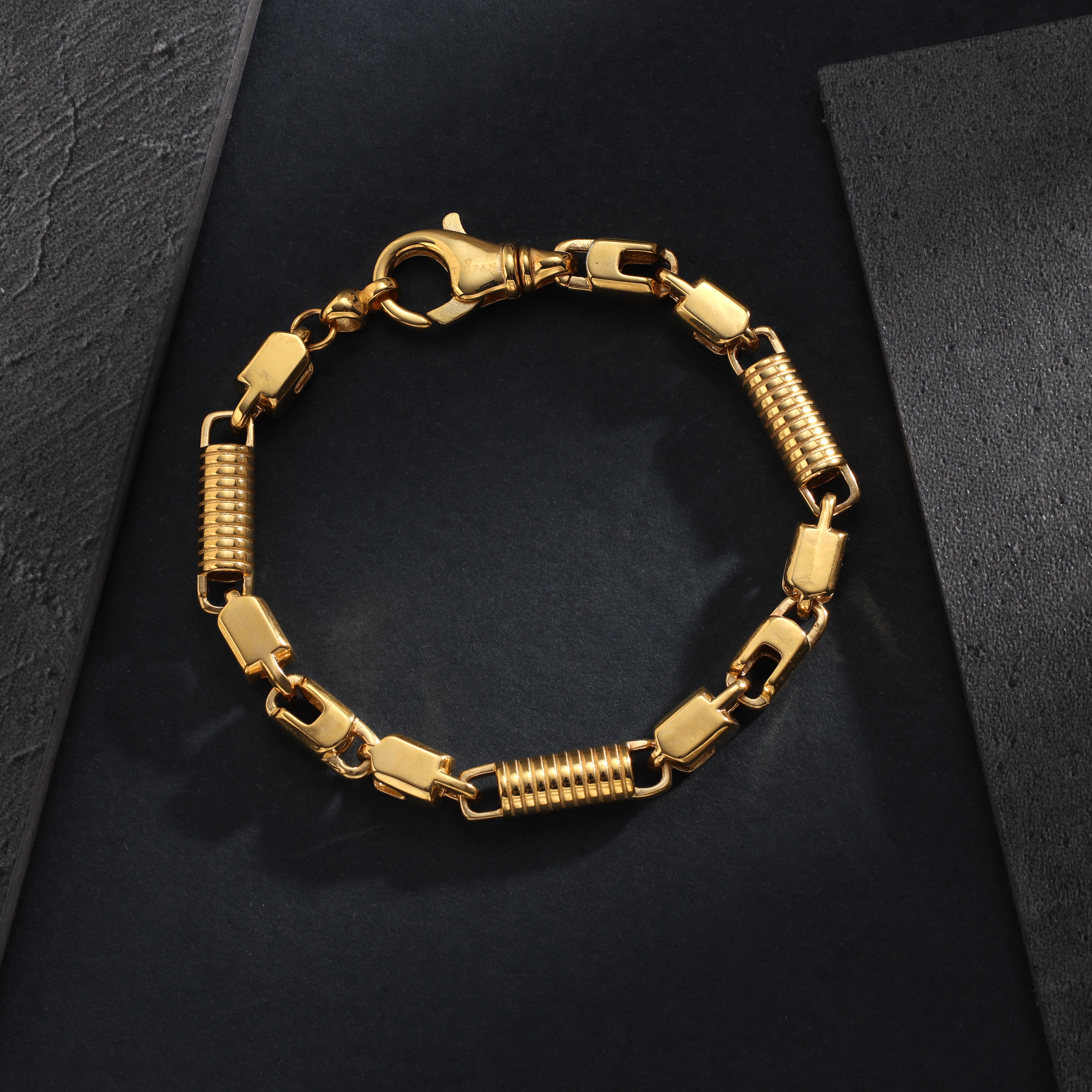 Montecarlo Kette Armband 6mm breit  aus Edelstahl 18K Vergoldet