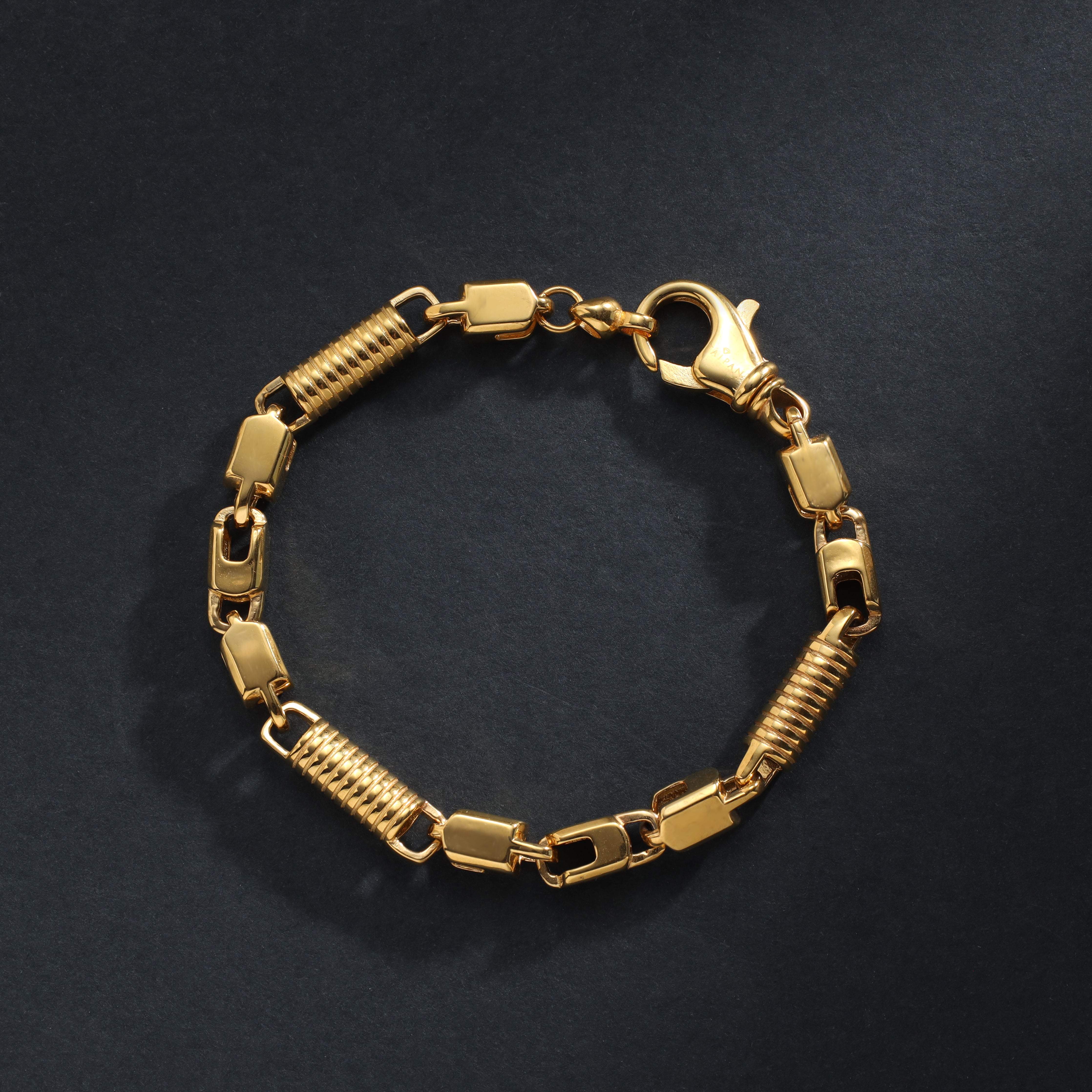 Montecarlo Kette Armband 6mm breit  aus Edelstahl 18K Vergoldet