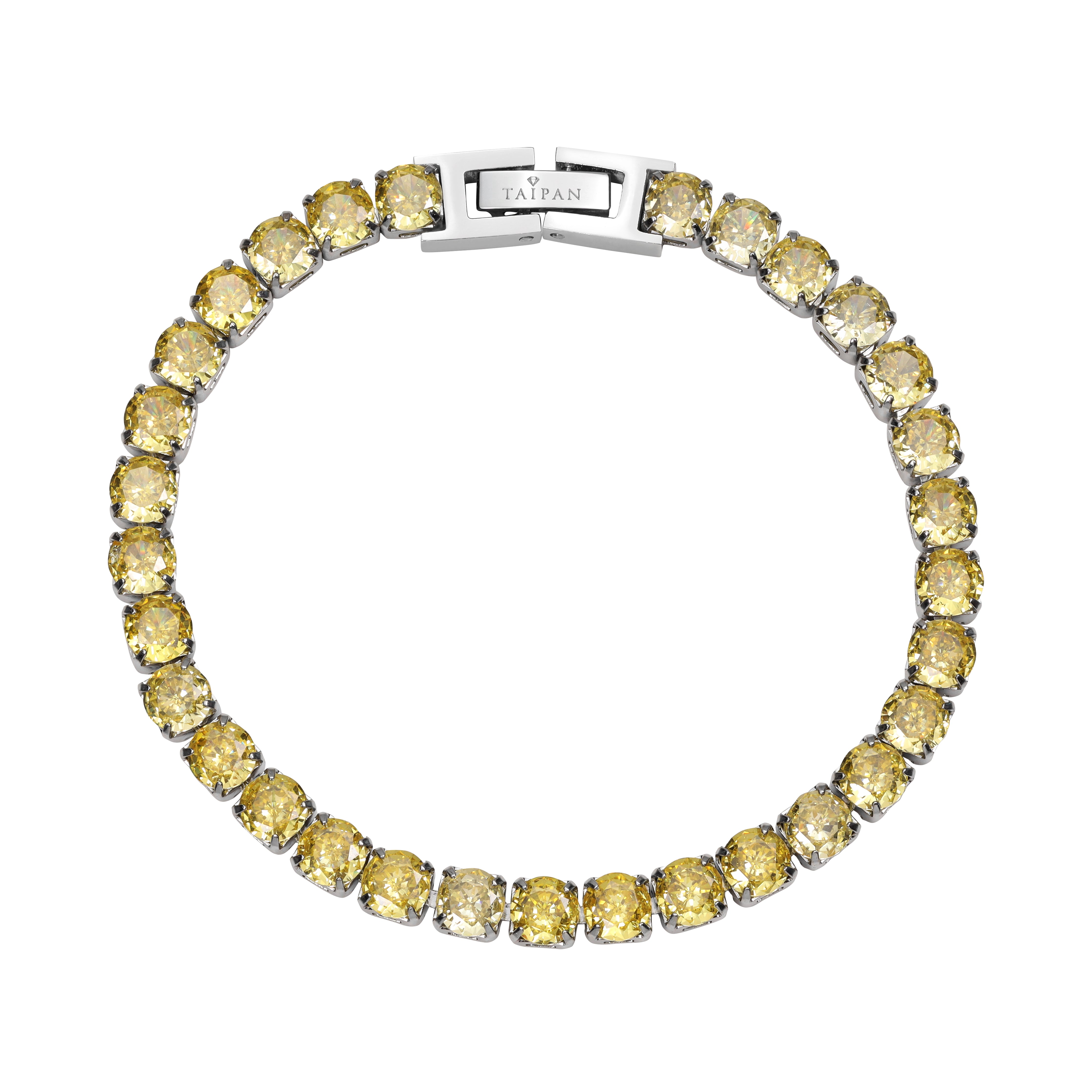 5mm Tennis Chain Bracelet Gold / Yellow Stainless Steel VVS 